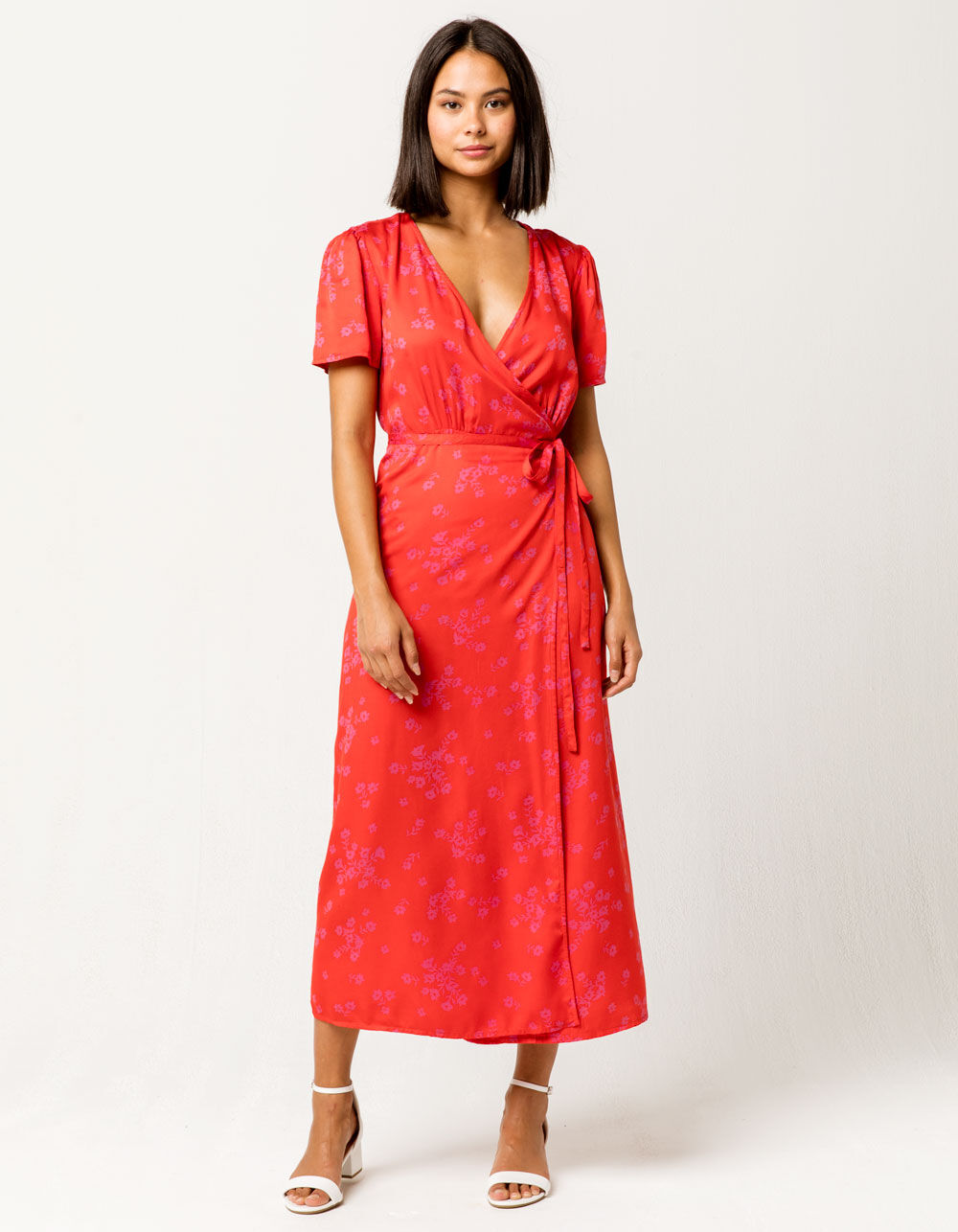 BILLABONG Right Timing Wrap Midi Dress - RED | Tillys