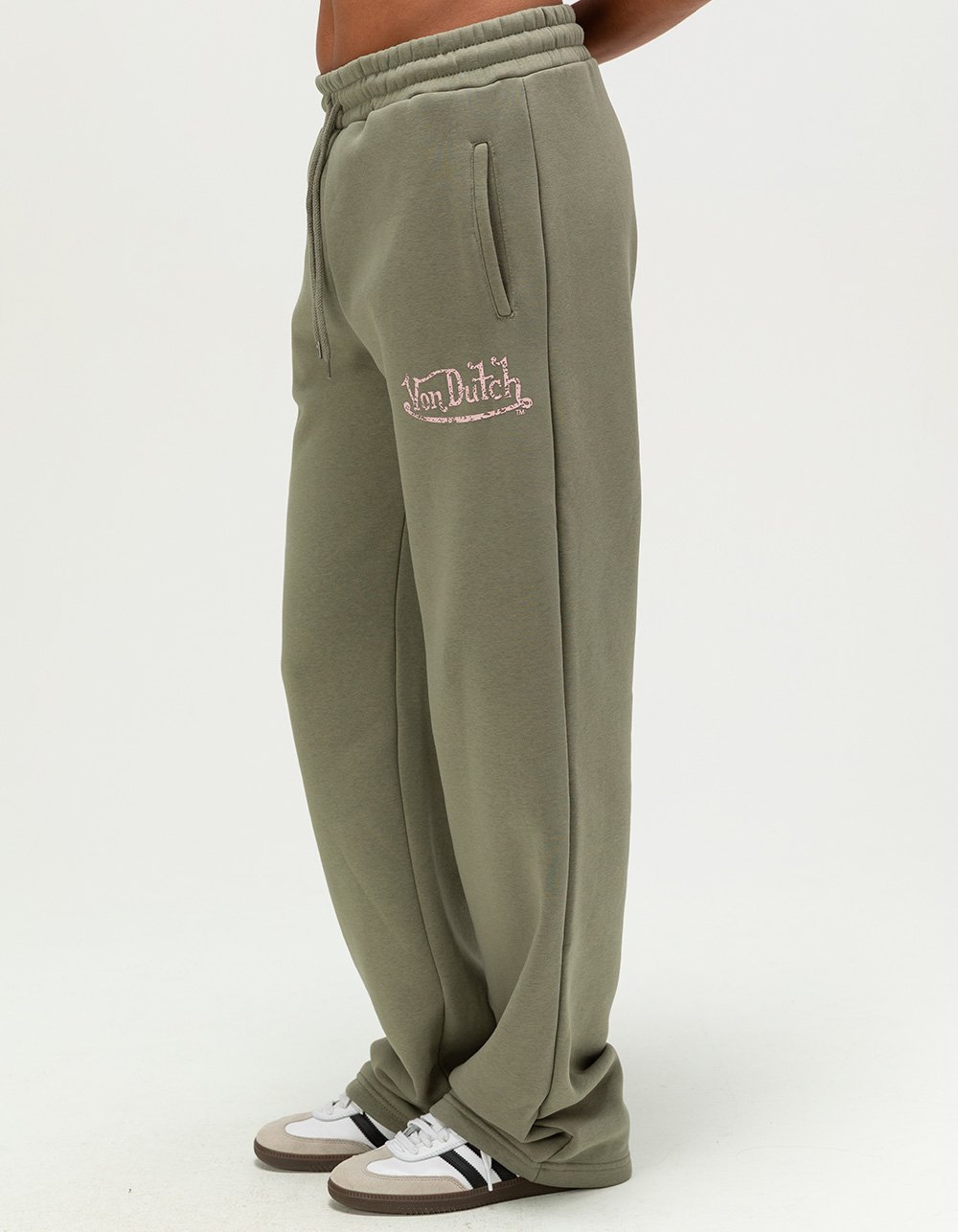 VON DUTCH Womens Sweatpants - OLIVE