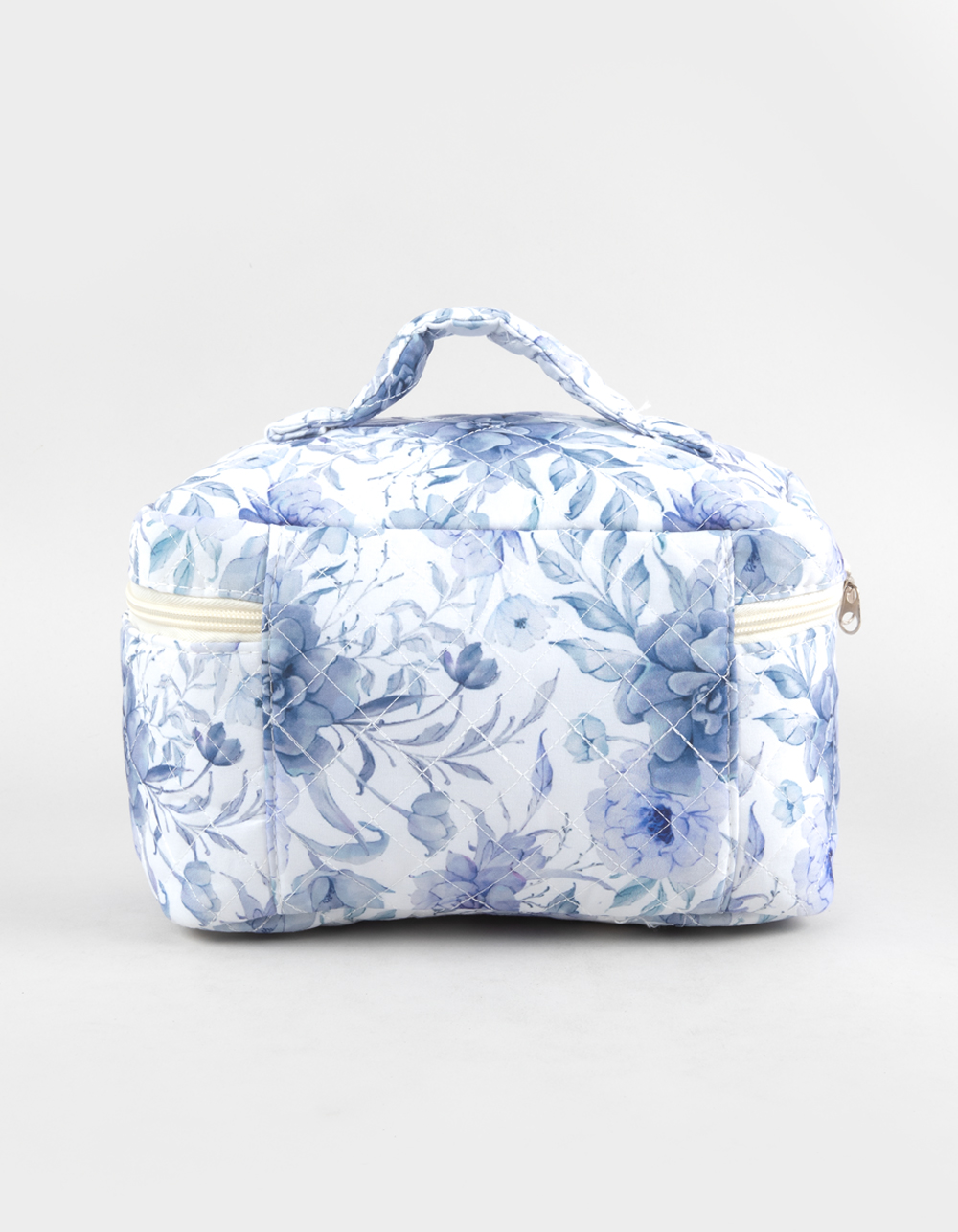 TILLYS Quilted Floral Cosmetic Bag - BLUE