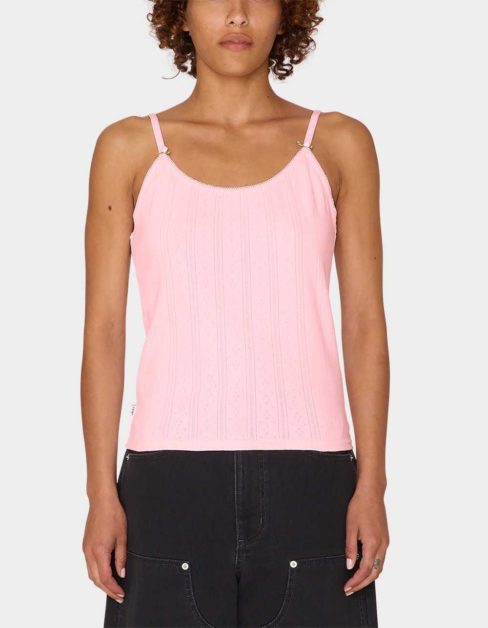 OBEY Rosaline Pointelle Womens Tank Top - LIGHT PINK