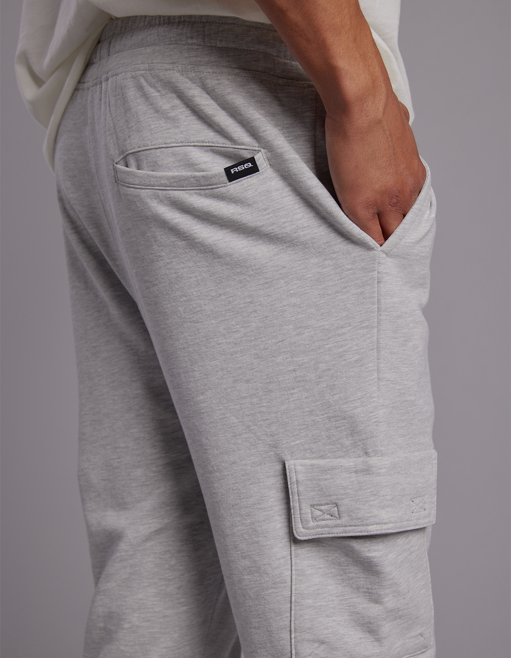 Two-tone cargo style jogging bottoms - Light grey
