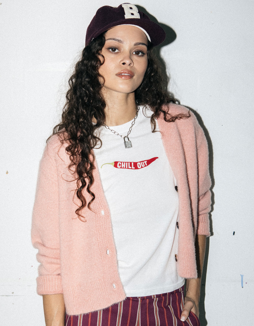 BRIXTON Chill Out Womens Fitted Tee - OFF WHITE