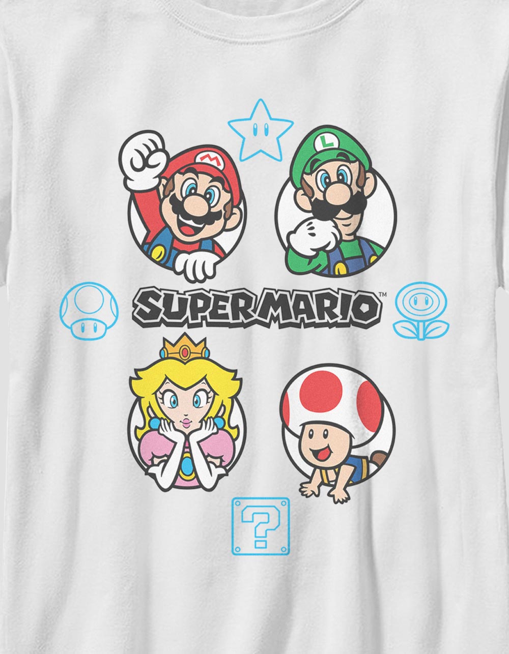 SUPER MARIO Group Fun Unisex Kids Tee - WHITE