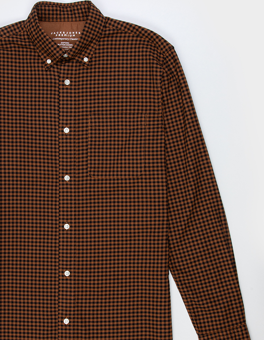 JACK & JONES Oxford Mens Button Up Shirt - BLACK