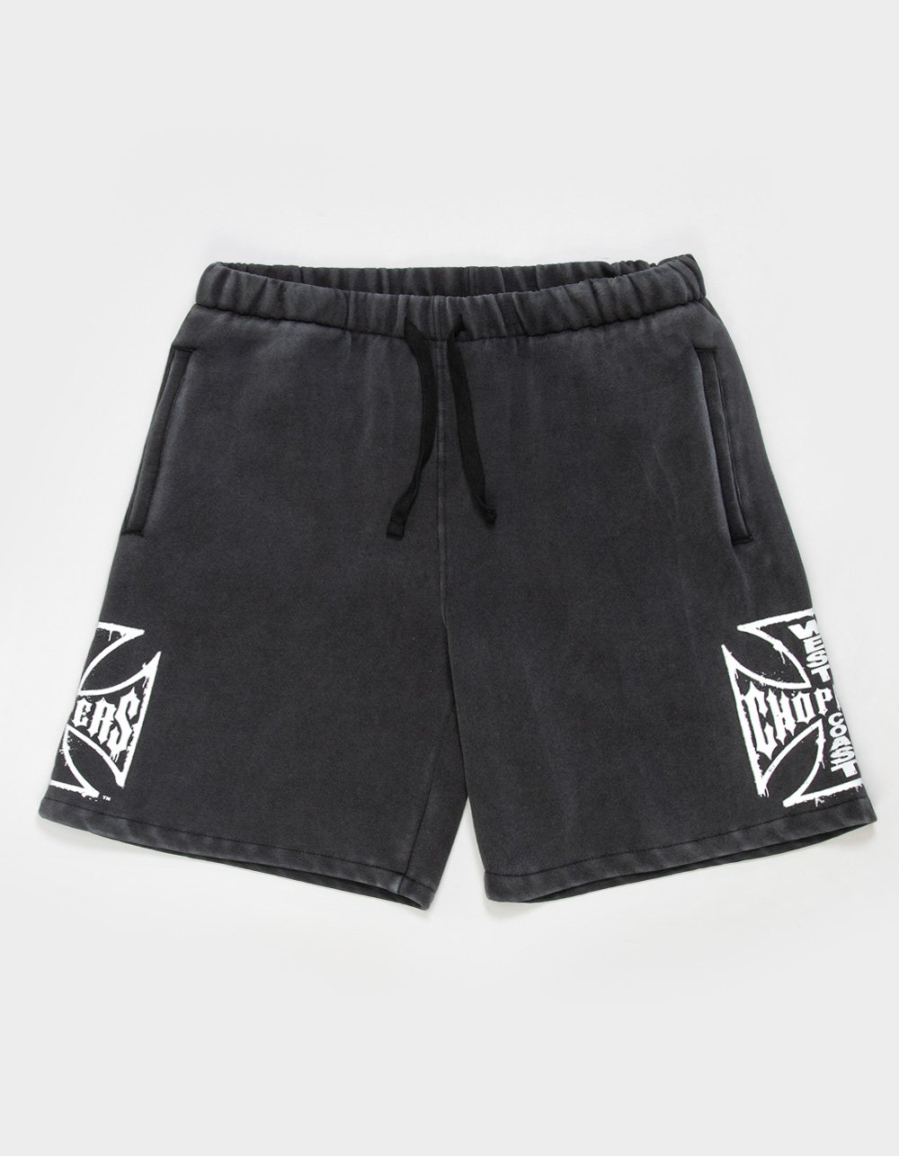 WEST COAST CHOPPERS Stroke Logo Mens Sweat Shorts - BLACK