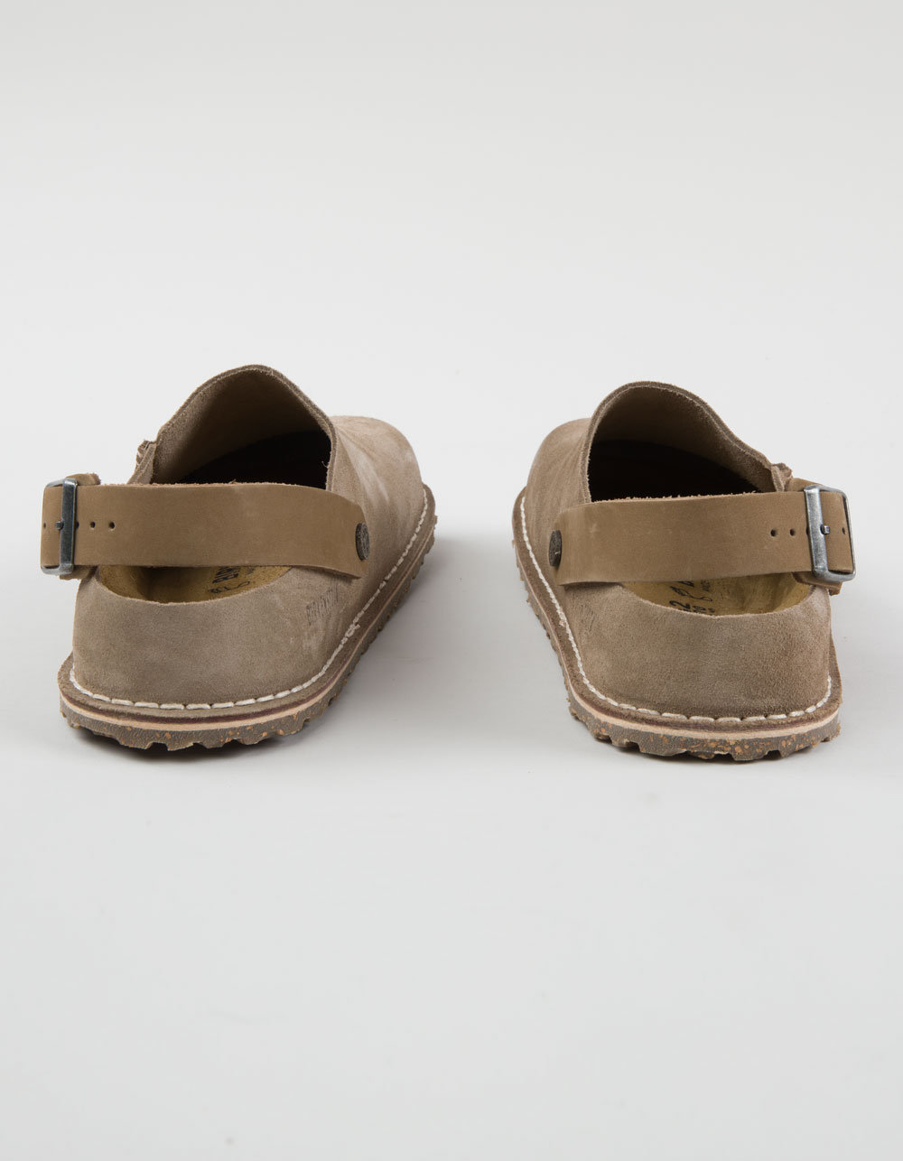 BIRKENSTOCK Lutry Premium Suede Mens Clogs - TAUPE