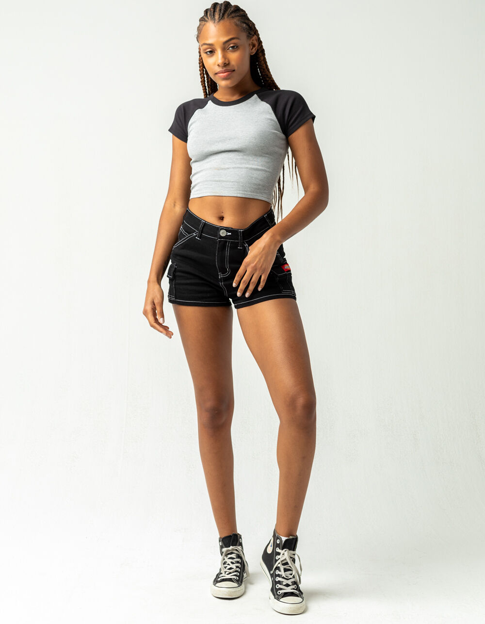 DICKIES High Rise Flex Womens Black Cargo Shorts - BLACK | Tillys