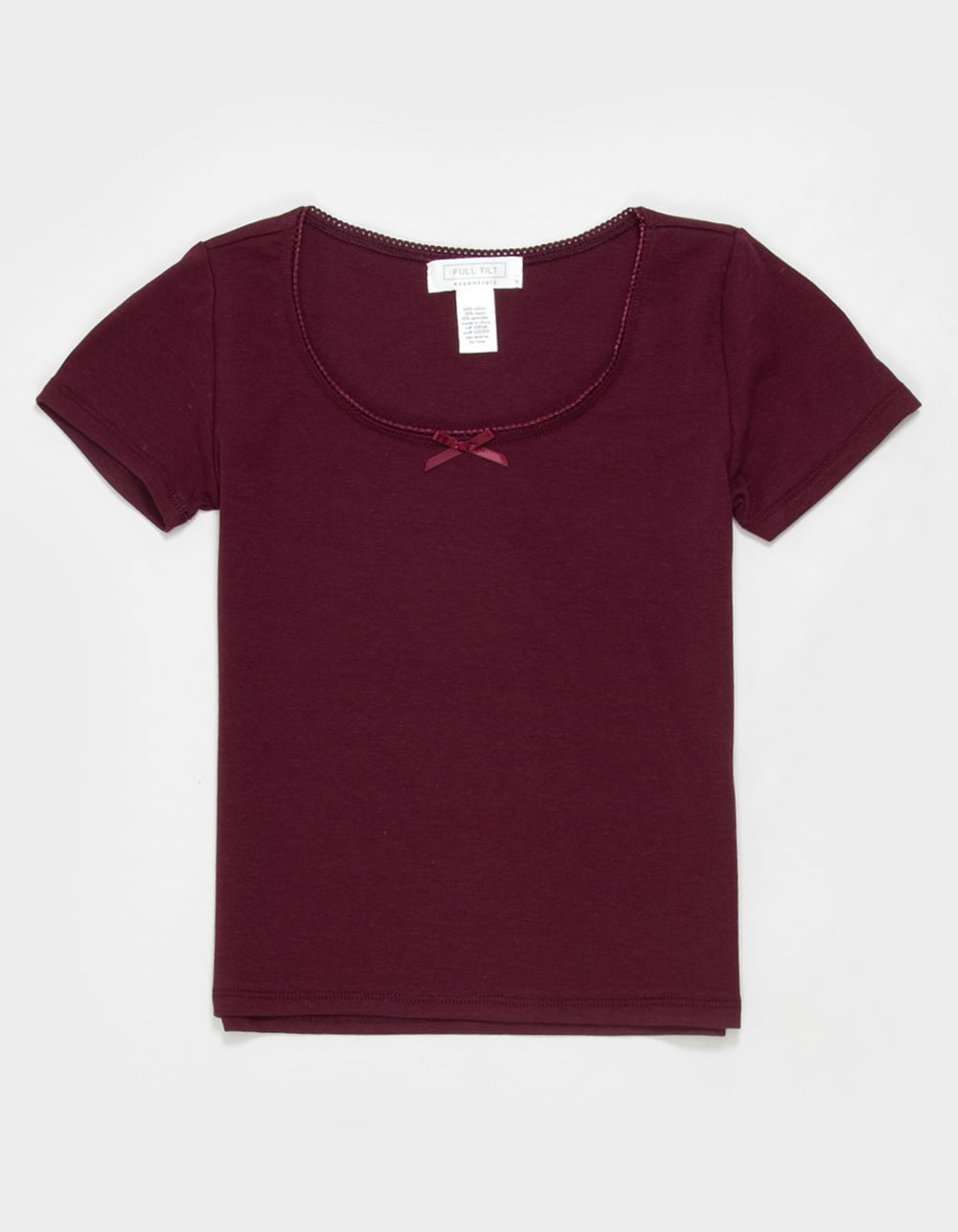 FULL TILT Essentials Girls Bow Trim Tee