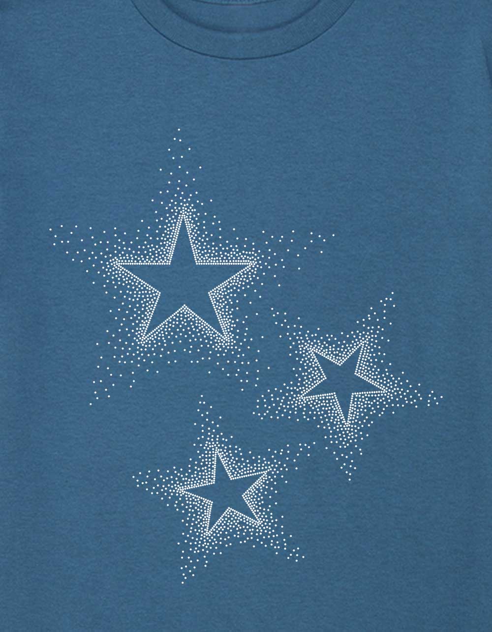 STARS White Burst Unisex Kids Tee - INDIGO