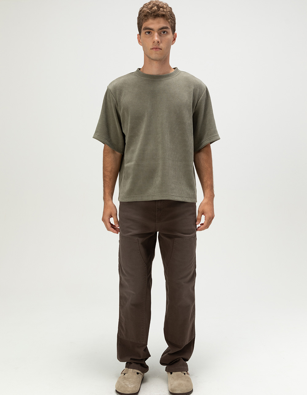 RSQ Mens Textured Tee - OLIVE