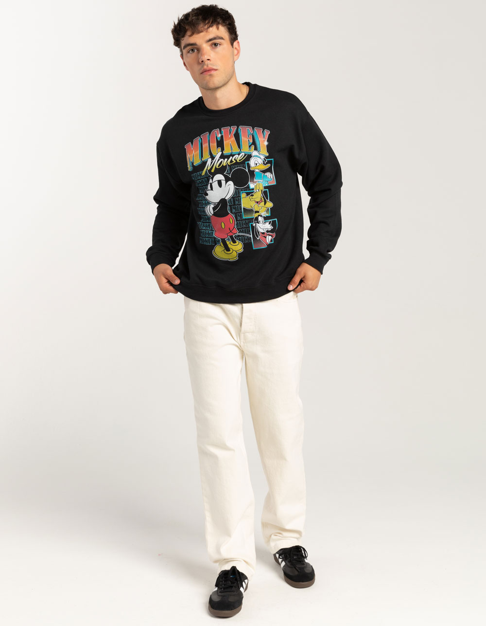 DISNEY Rewind Mickey Crew Unisex Crewneck Sweatshirt - BLACK