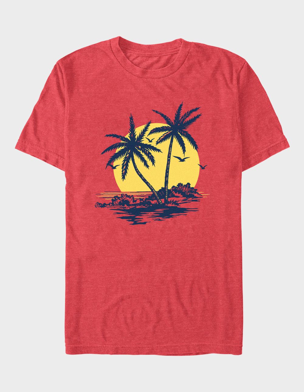 SUNSET Palms Unisex Tee - HTHR RED