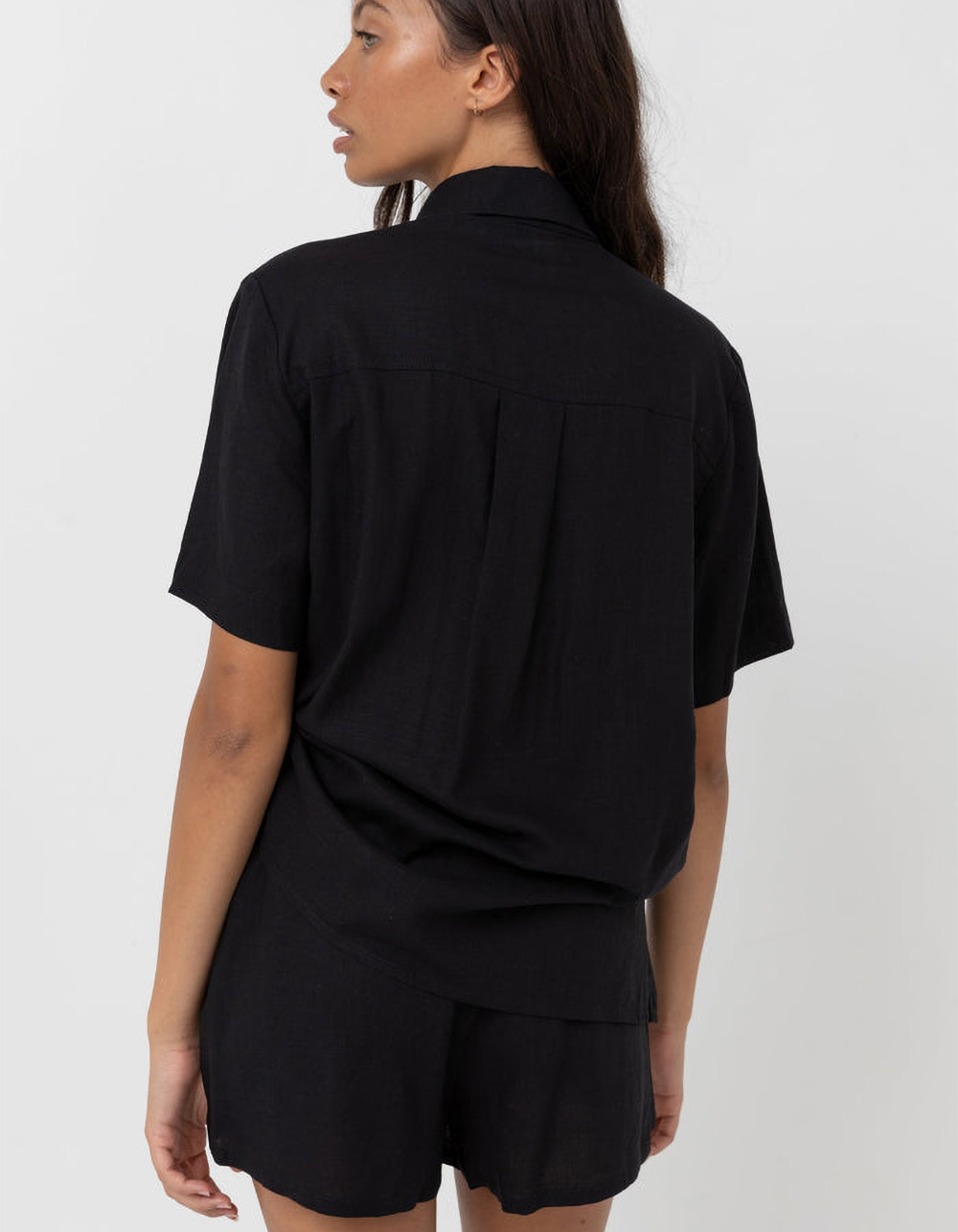 RHYTHM Classic Lounge Womens Shirt - BLACK