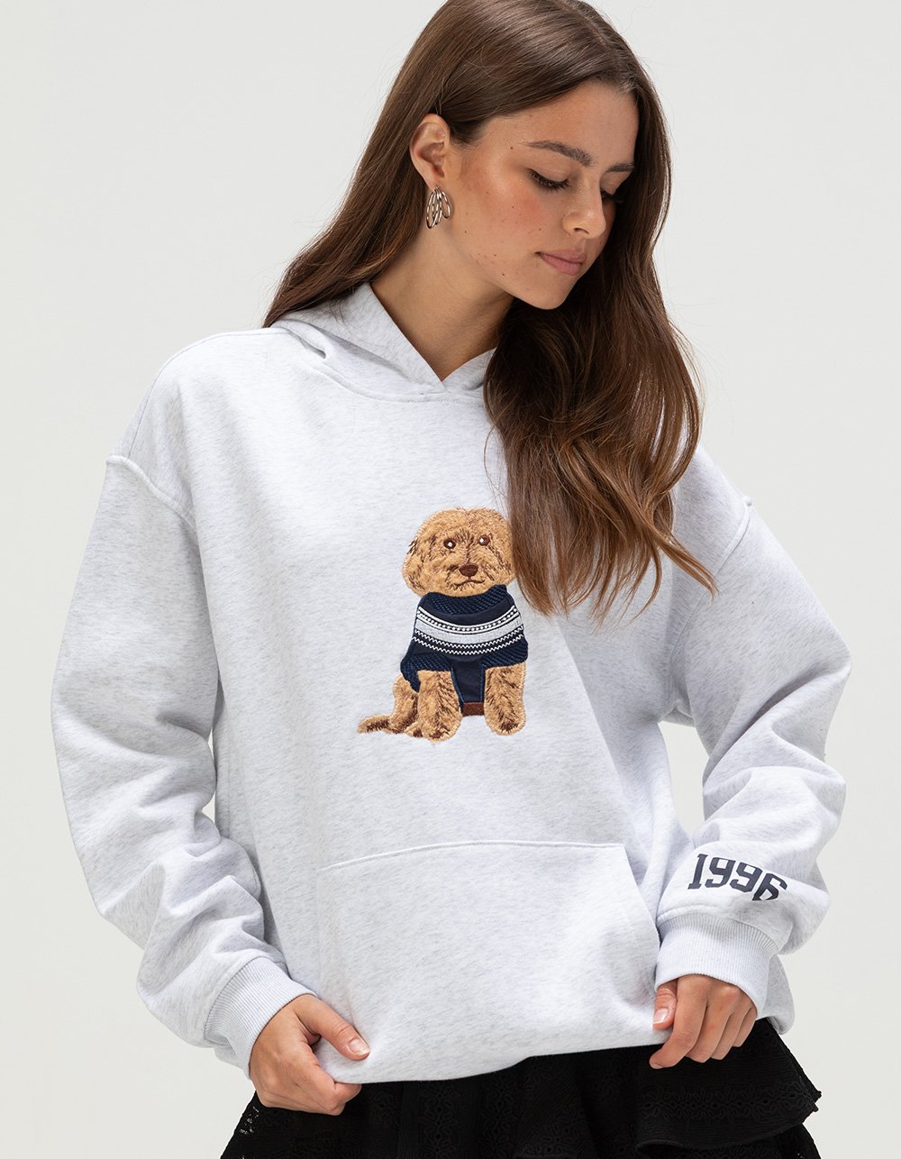 RSQ Womens Dog 96 Hoodie - HEATHER GRAY