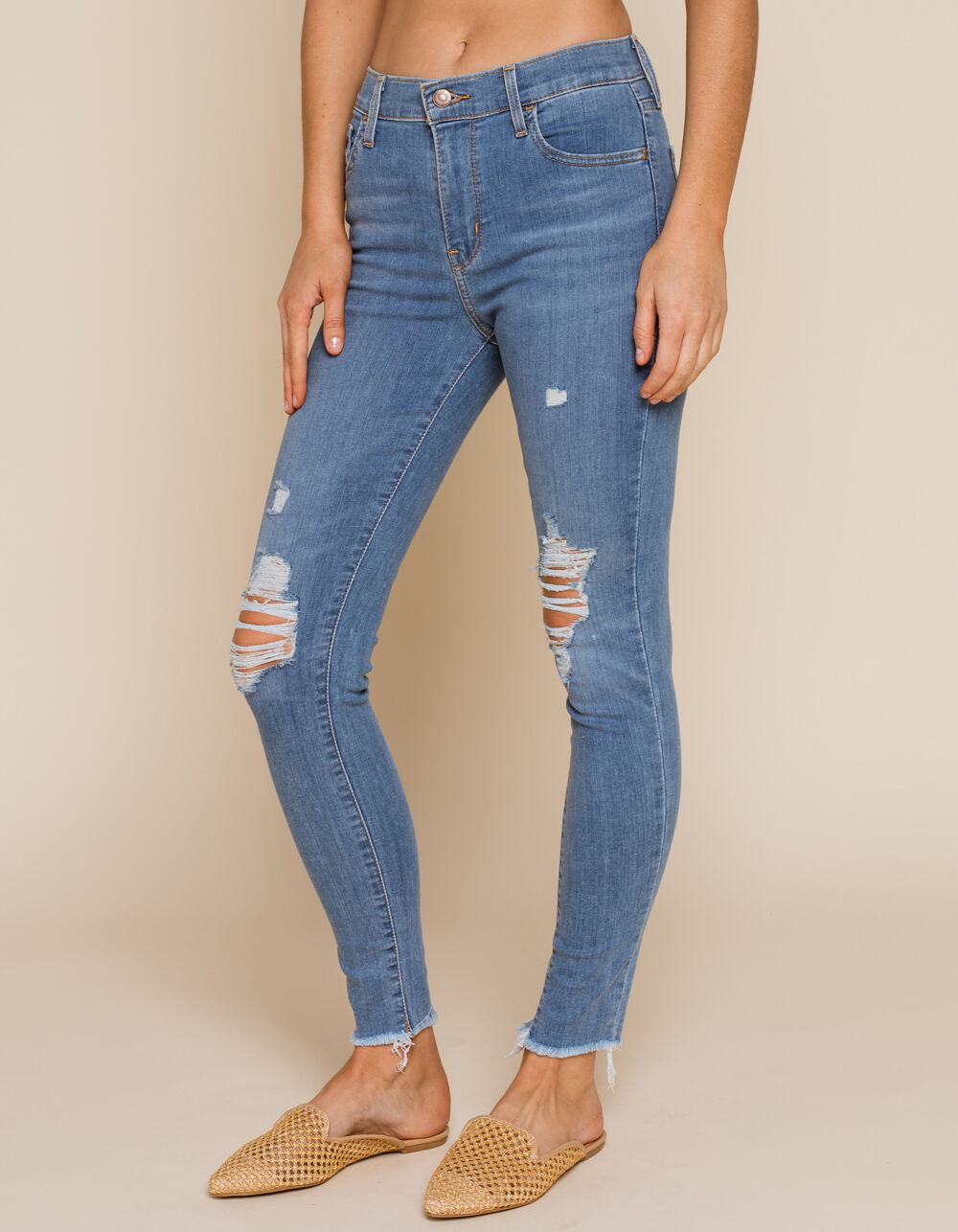 levi's 720 distressed high rise super skinny jeans