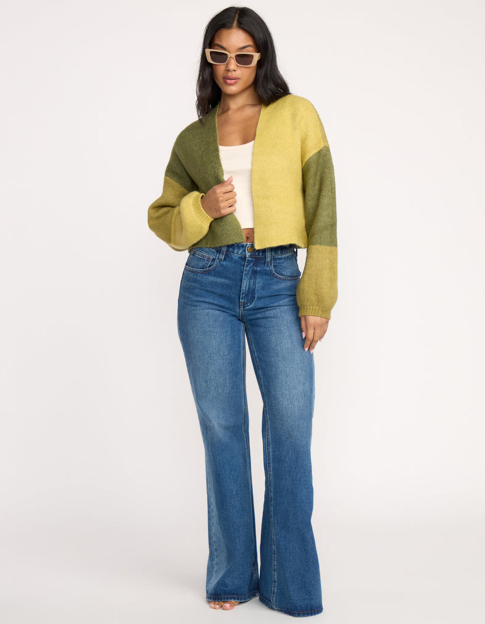 BILLABONG Block Out Womens Cardigan - GREEN COMBO