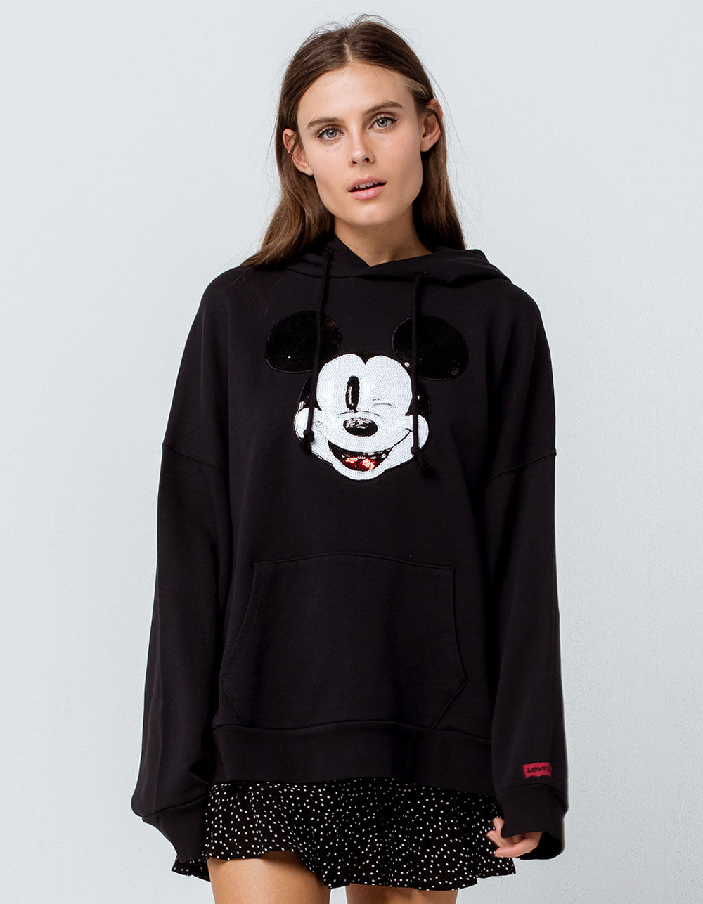 LEVI'S x Mickey Sequin Patch Womens Hoodie - BLACK | Tillys