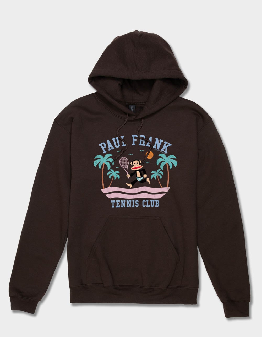PAUL FRANK Tennis Club Unisex Hoodie - CHOCOLATE