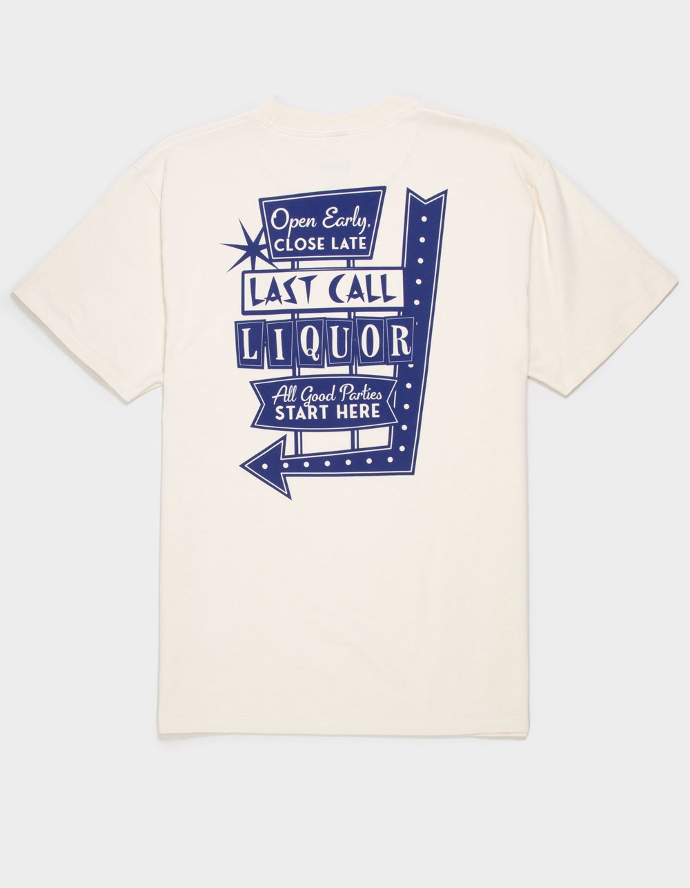 LAST CALL CO. Liquor Badge Mens Tee - OFF WHITE
