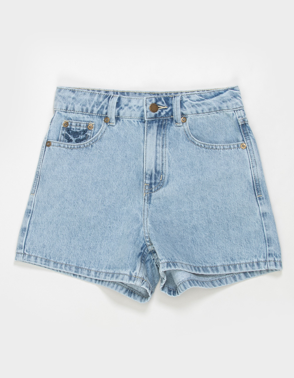RIP CURL Tabby Girls Denim Shorts - MEDIUM WASH