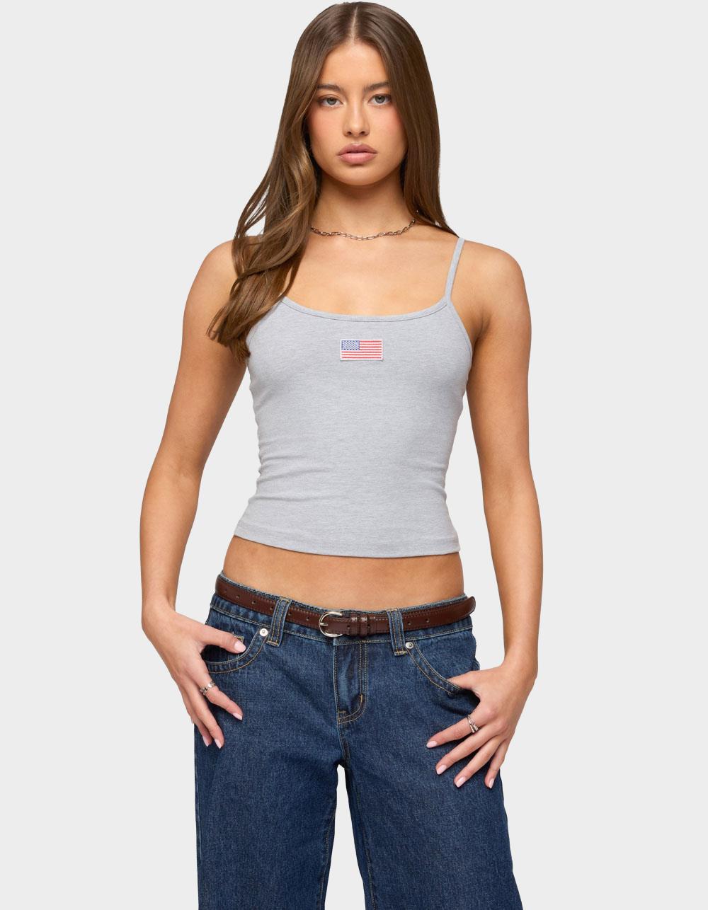 EDIKTED USA Tank Top - GRAY