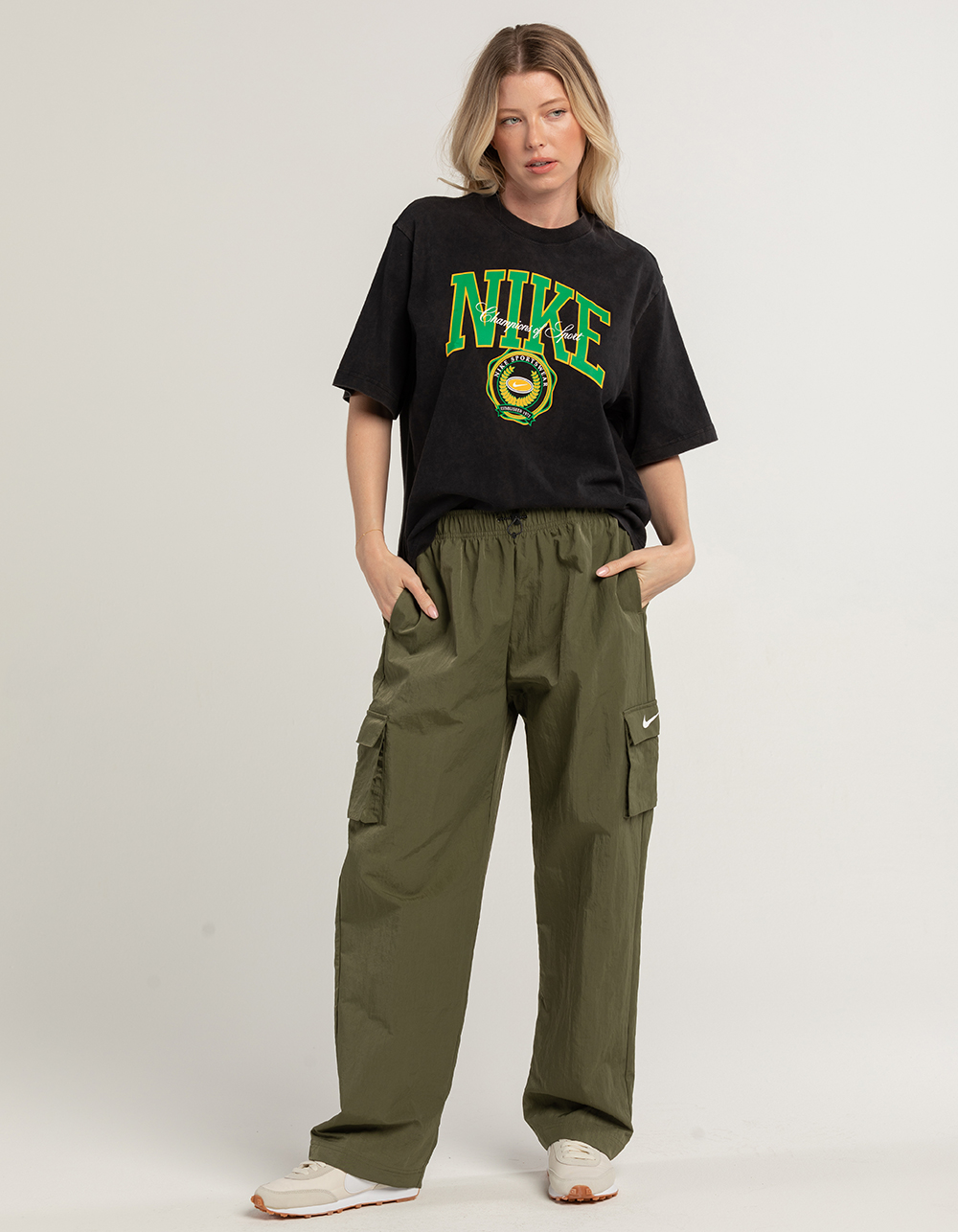 NIKE Sportswear Varsity Boxy Womens Tee BLACK Tillys