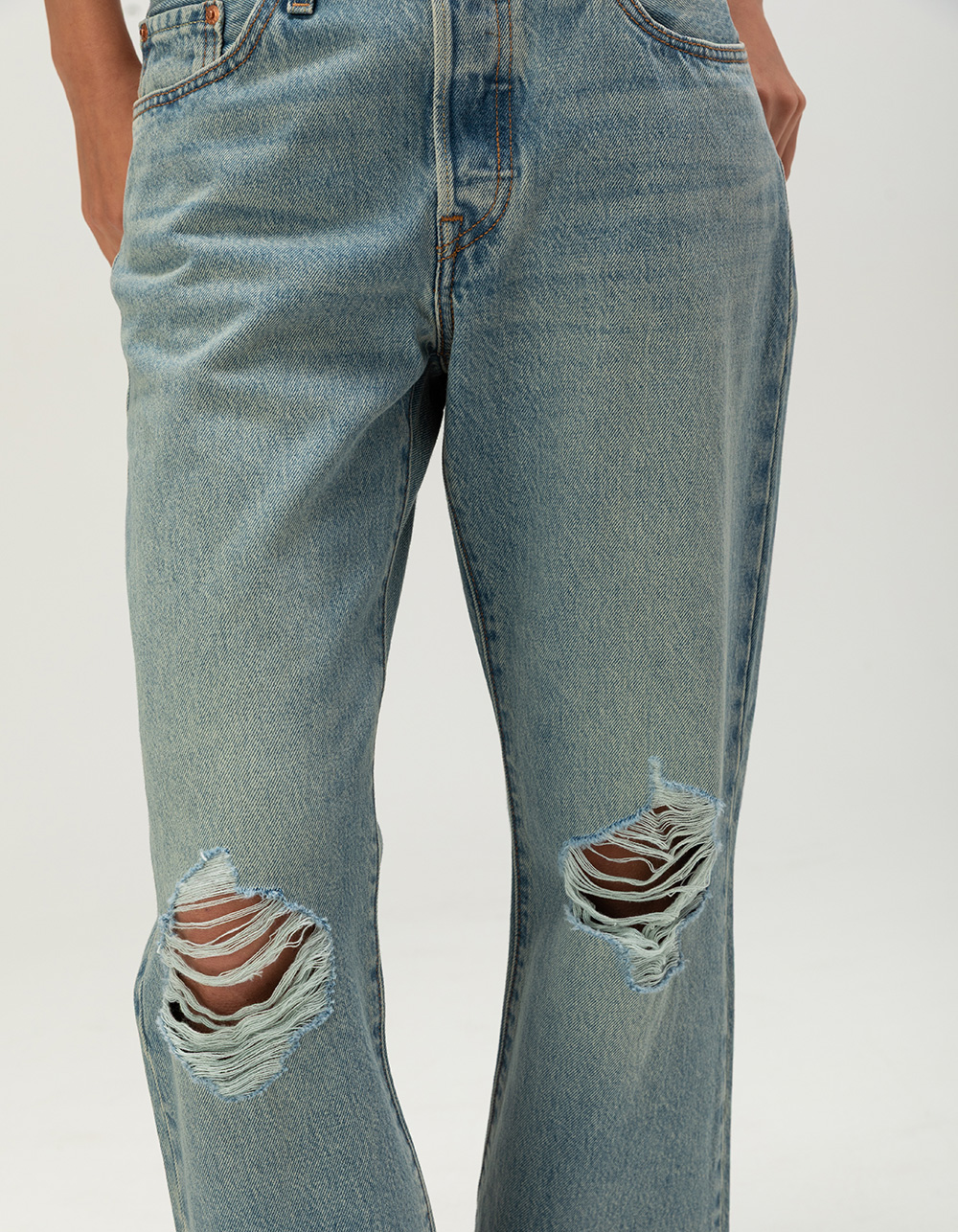 LEVI'S Premium 501 90's Womens Jeans - Plan To Stay MEDIUM DESTRUCTED