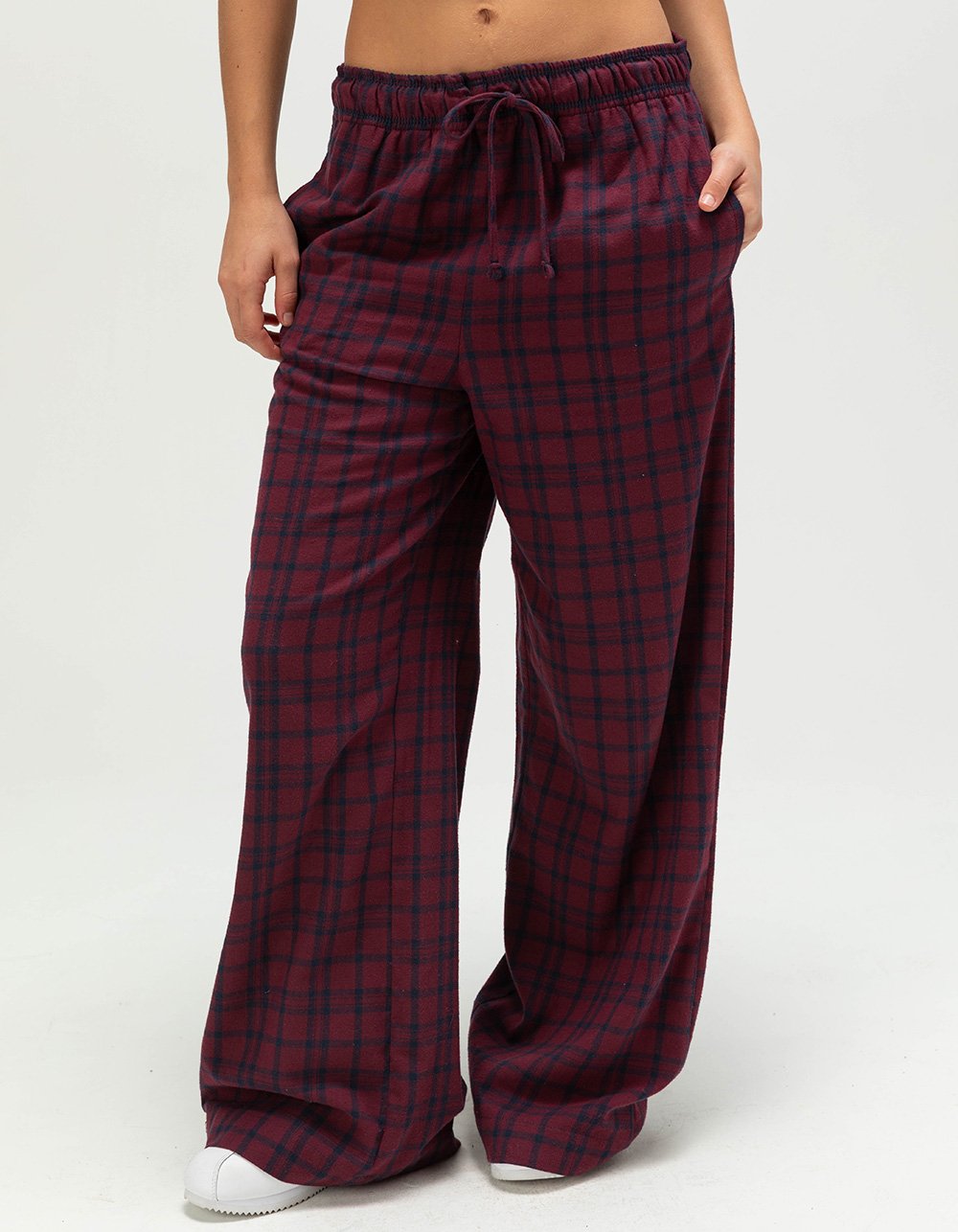 FULL TILT Womens Pajama Pants - BURGUNDY COMBO