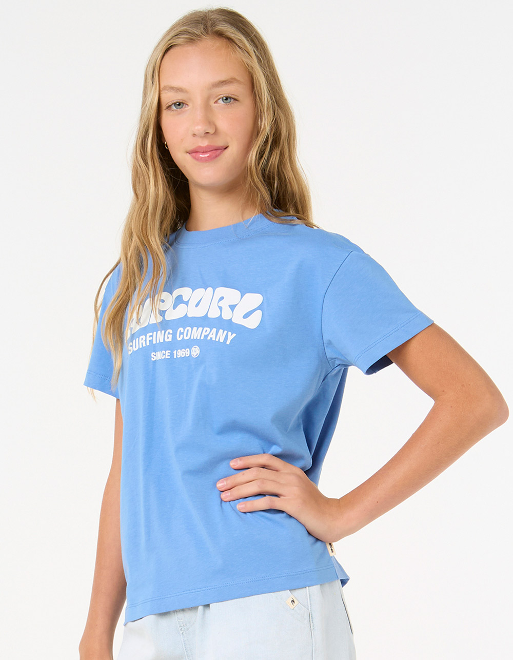RIP CURL Surf Puff Girls Relaxed Tee - BLUE