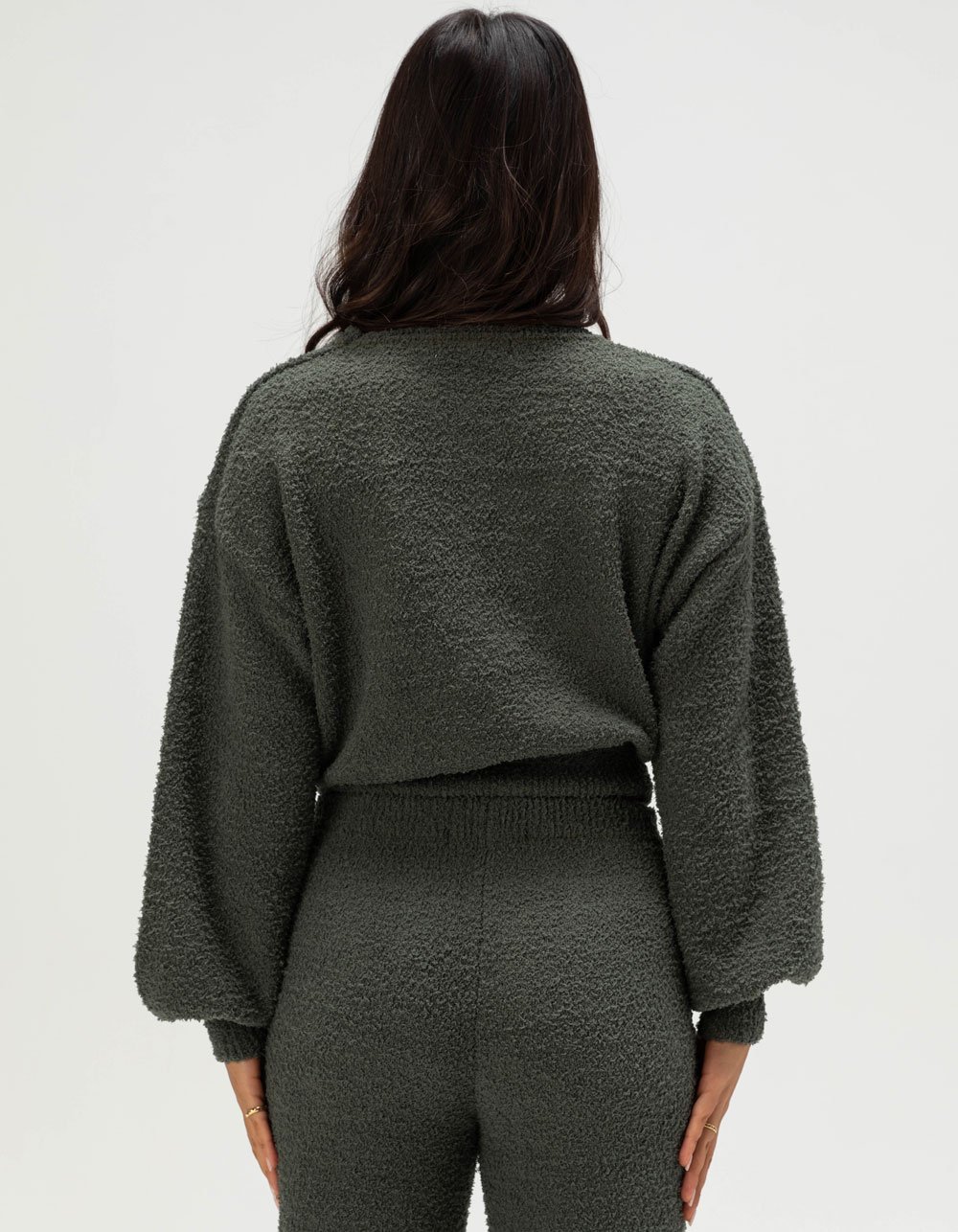 NECTAR CLOTHING Cozy Womens Long Sleeve Knit Top - SAGE