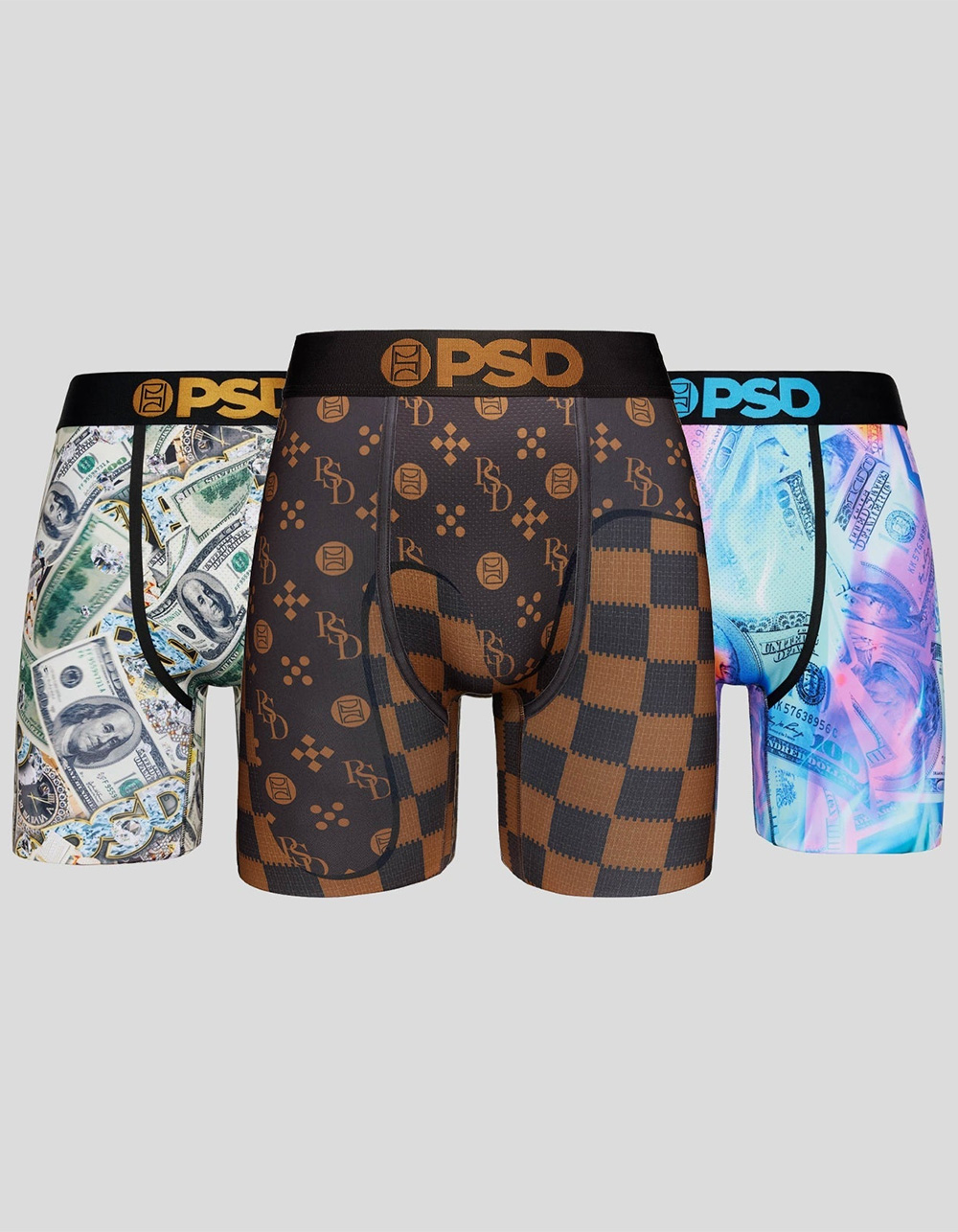 PSD Luxury Funds 3 Pack Mens Boxer Briefs - MULTI