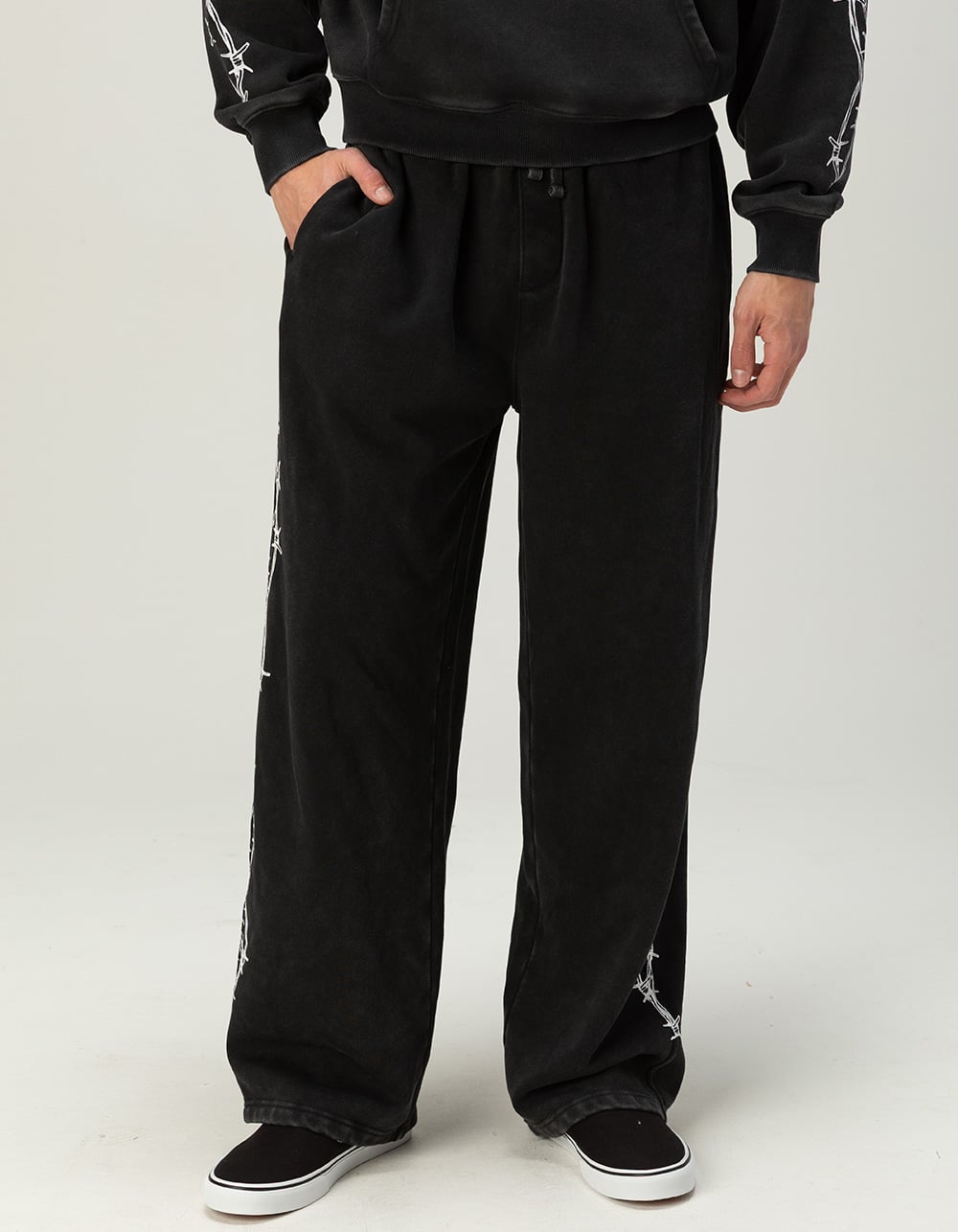 RSQ Mens Extra Baggy Sweatpants - WASHED BLACK