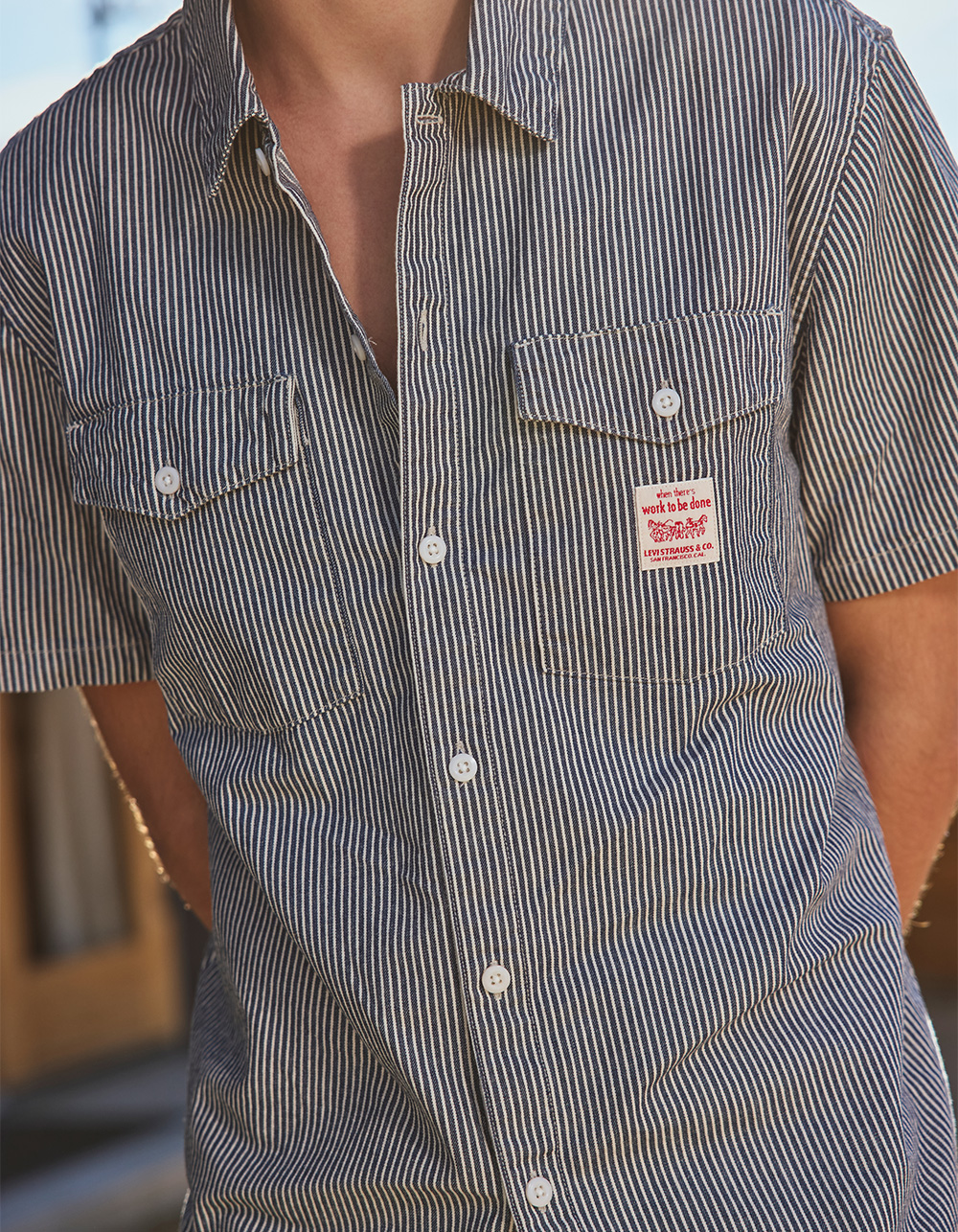 LEVI'S Worker Mens Button Up Shirt - BLUE COMBO