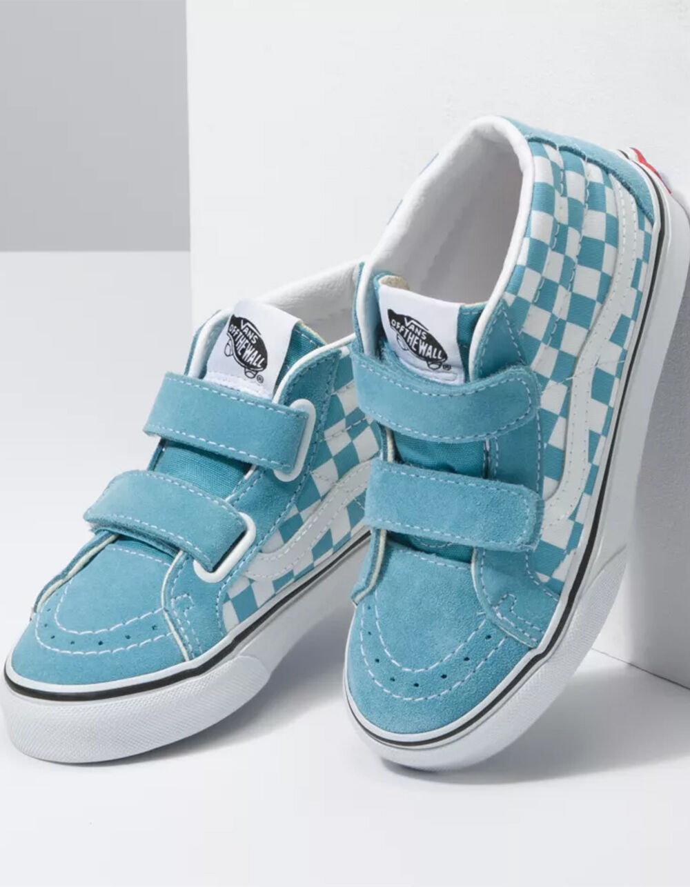 VANS Checkerboard Sk8-Mid Reissue Velcro Girls Shoes - DELPHINIUM BLUE ...