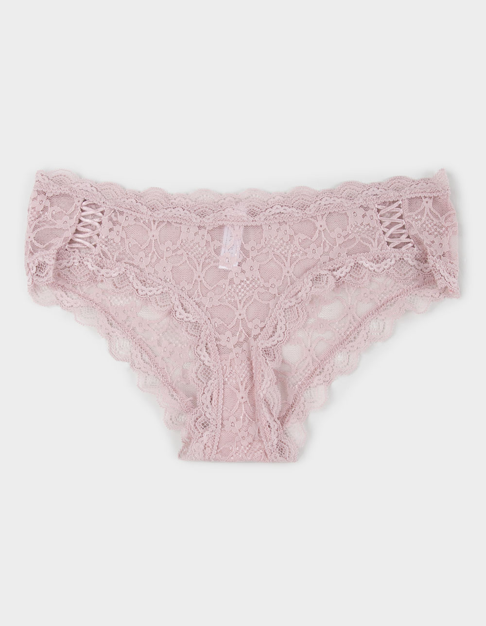 FULL TILT Allover Lace Up Hipster Panties - ORCHID
