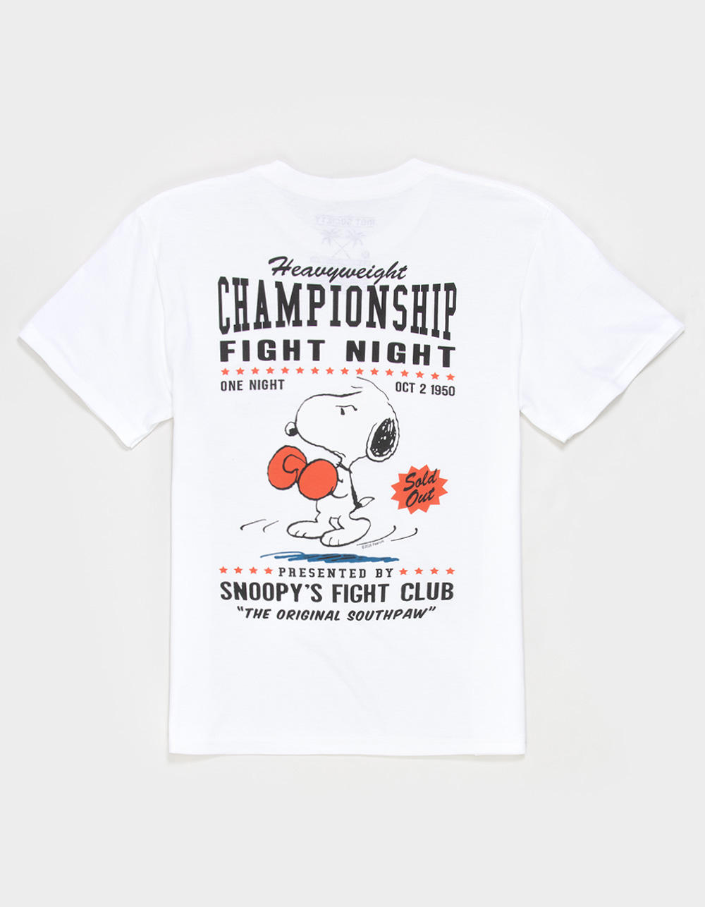 RIOT SOCIETY x Peanuts Snoopy's Fight Club Boys Tee - WHITE