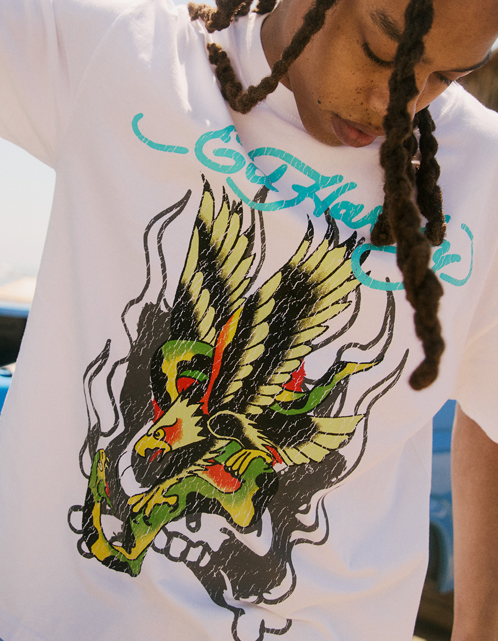 ED HARDY Eagle Snake Mens Tee - WHITE