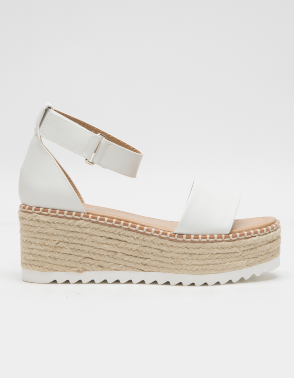 SODA Espadrille Ankle Strap Womens White Flatform Sandals - WHITE | Tillys