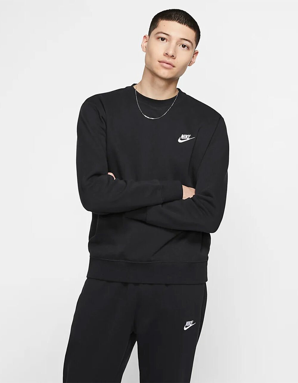 NIKE Sportswear Club Fleece Mens Crewneck Sweatshirt - BLACK | Tillys