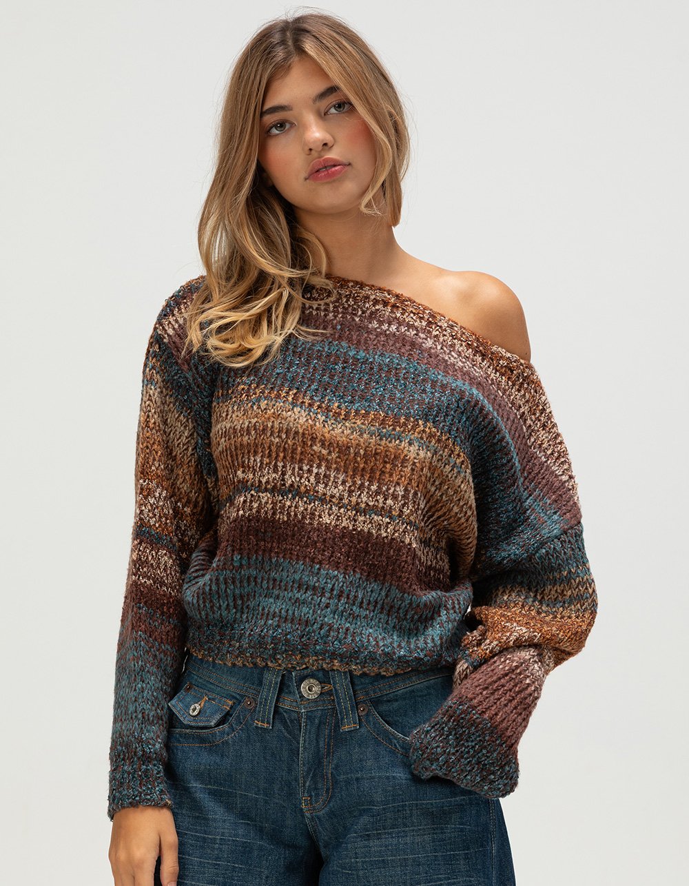 RSQ Womens Space Dye Sweater - MULTI