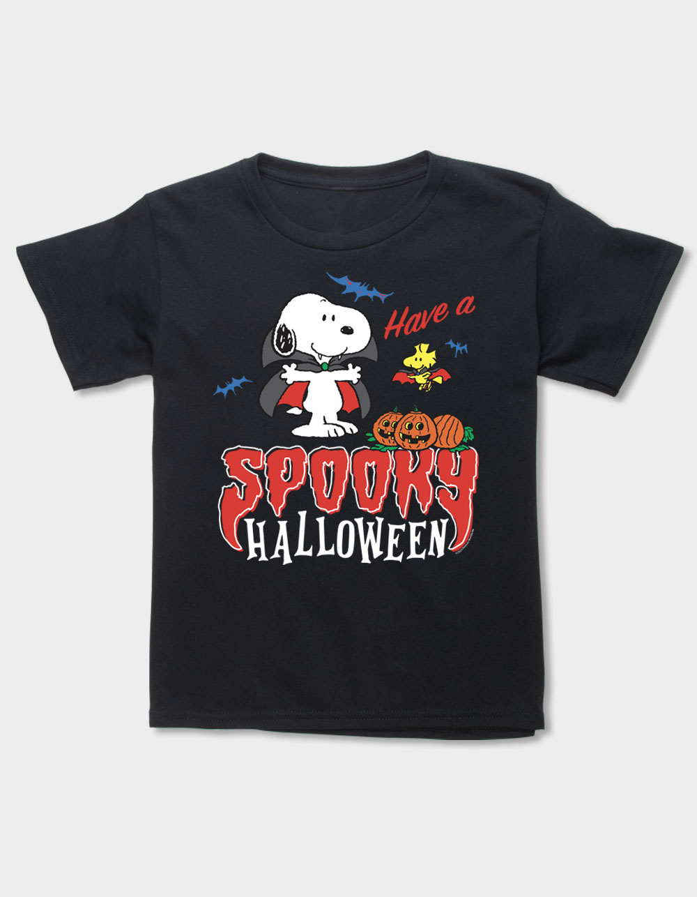 PEANUTS Spooky Halloween Unisex Kids Tee - BLACK