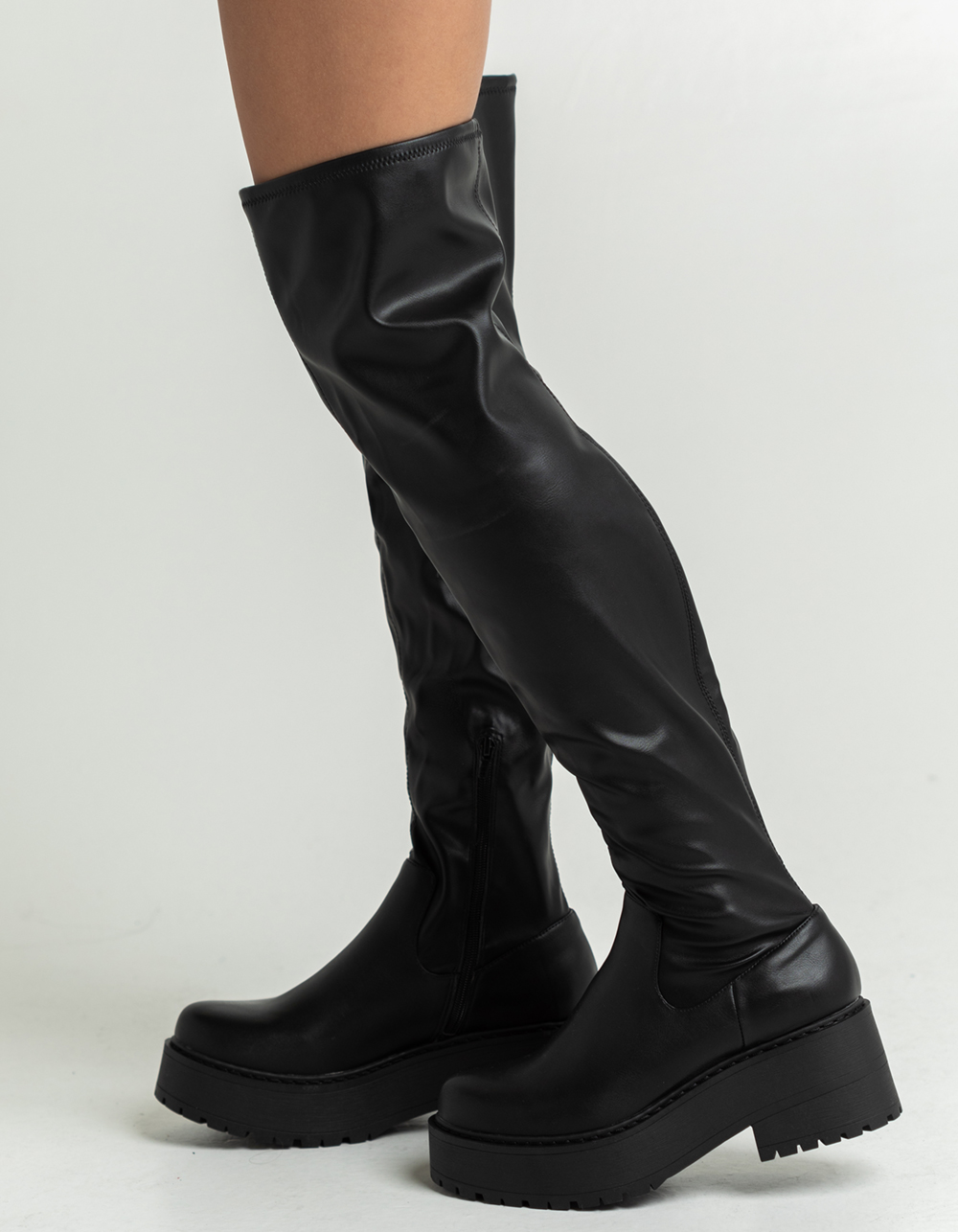 SODA Over The Knee Womens Lug Boots - BLACK | Tillys