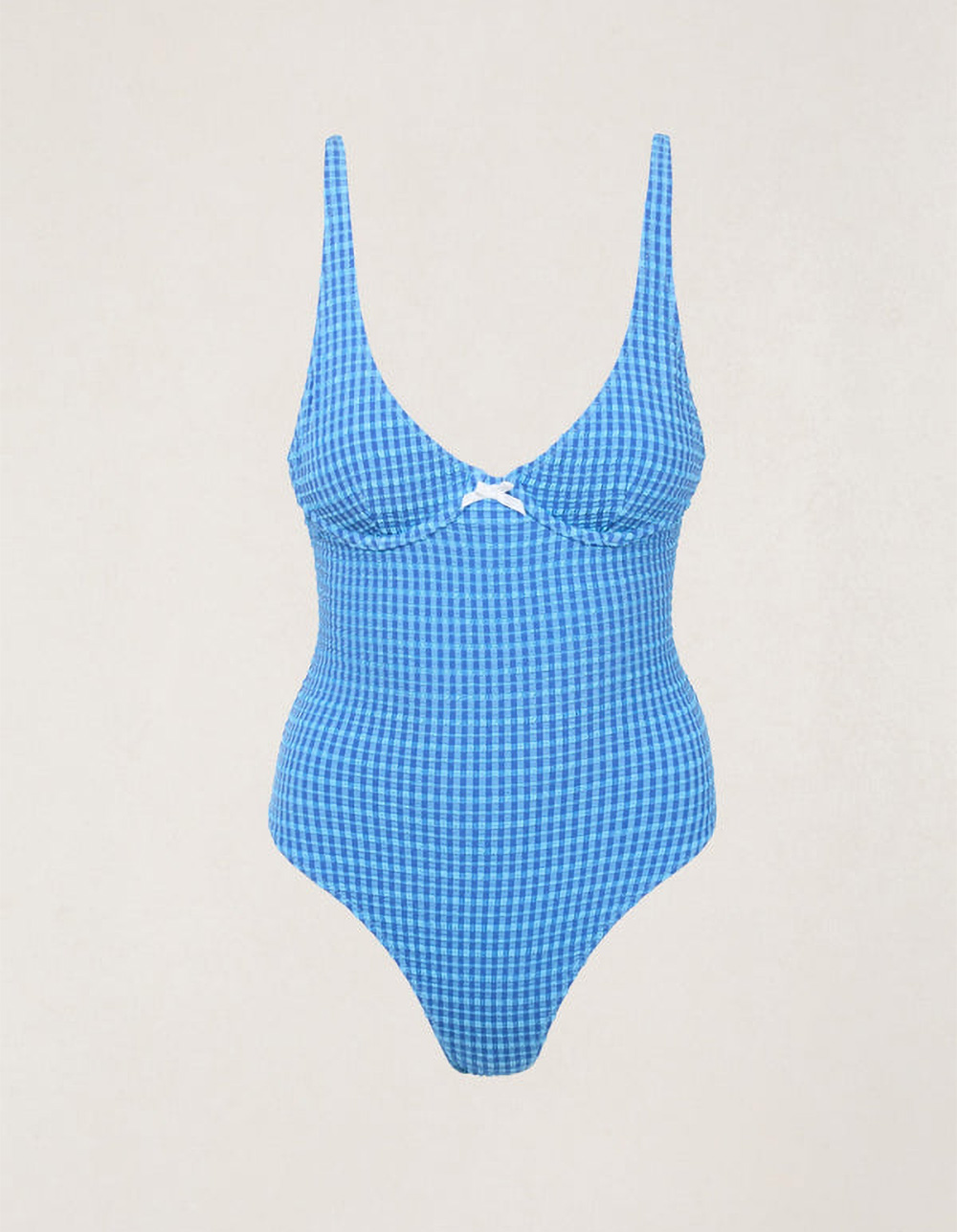 RHYTHM Lola Check Underwire One Piece Swimsuit - BLUE