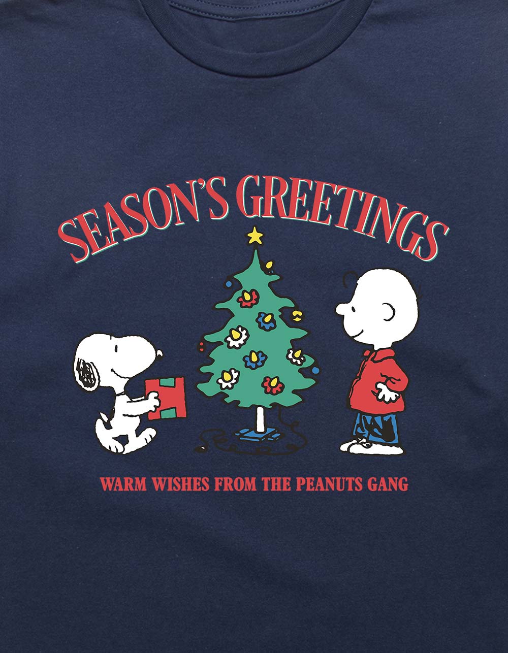 PEANUTS Season's Greetings Unisex Tee - NAVY