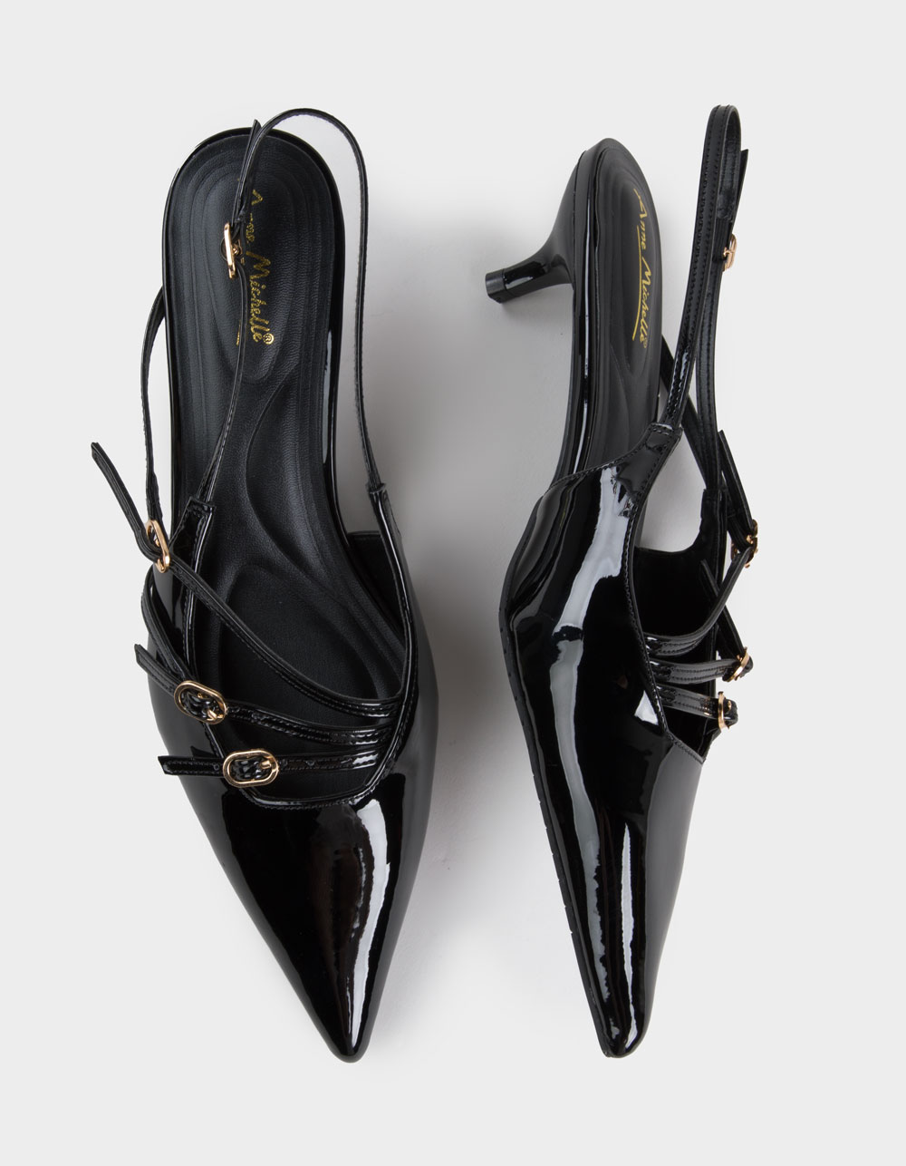 ANNE MICHELLE Stile Womens Slingback Heels - BLACK