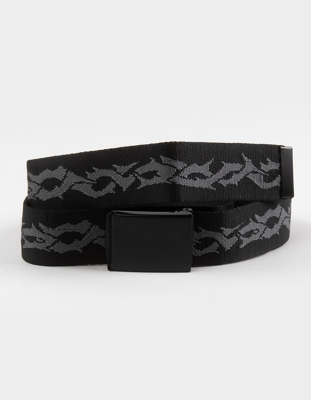 RSQ Mens Tribal Thorns Web Belt - BLK/DK GRY