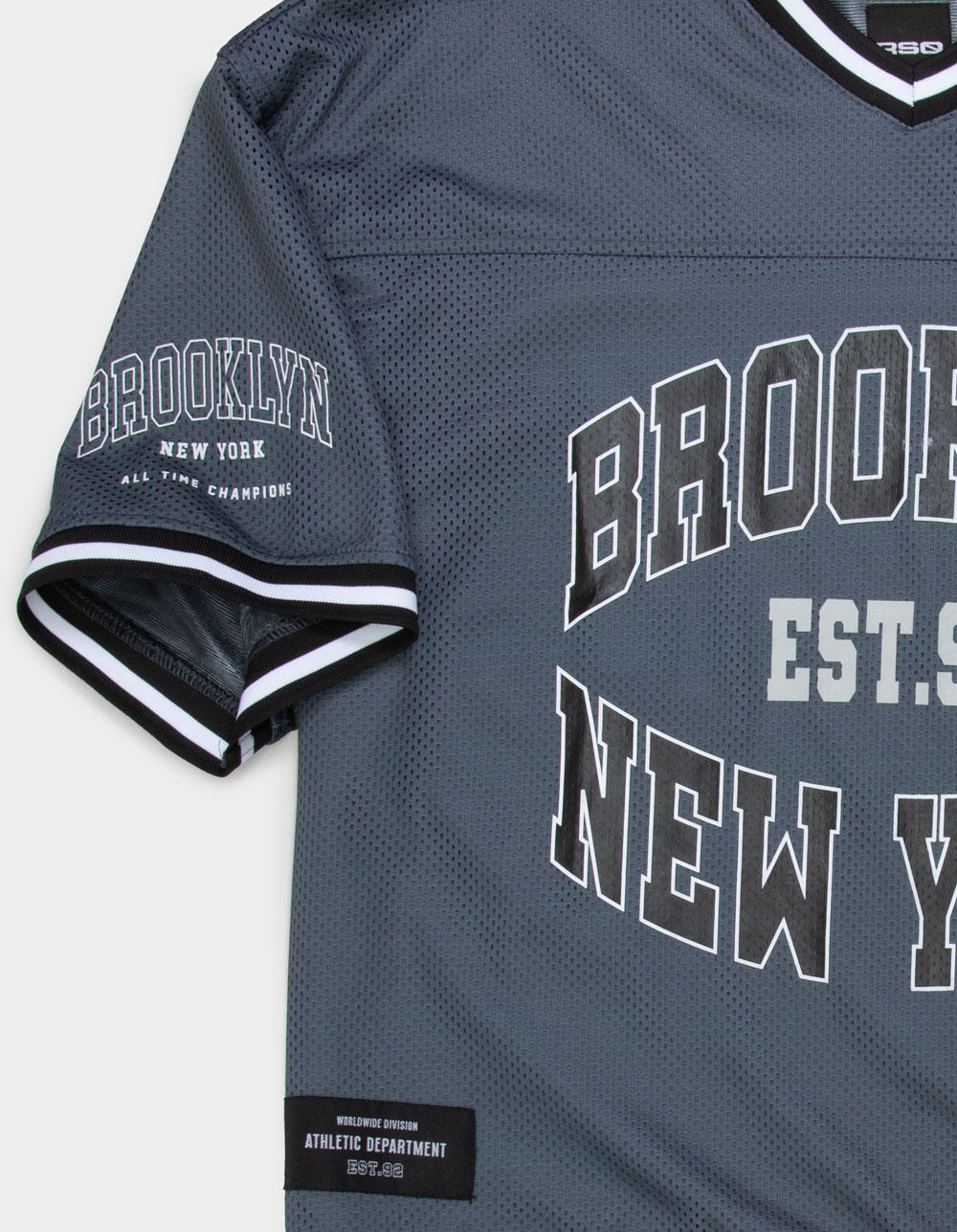 RSQ Mens Crop Boxy Mesh Jersey - GRAY