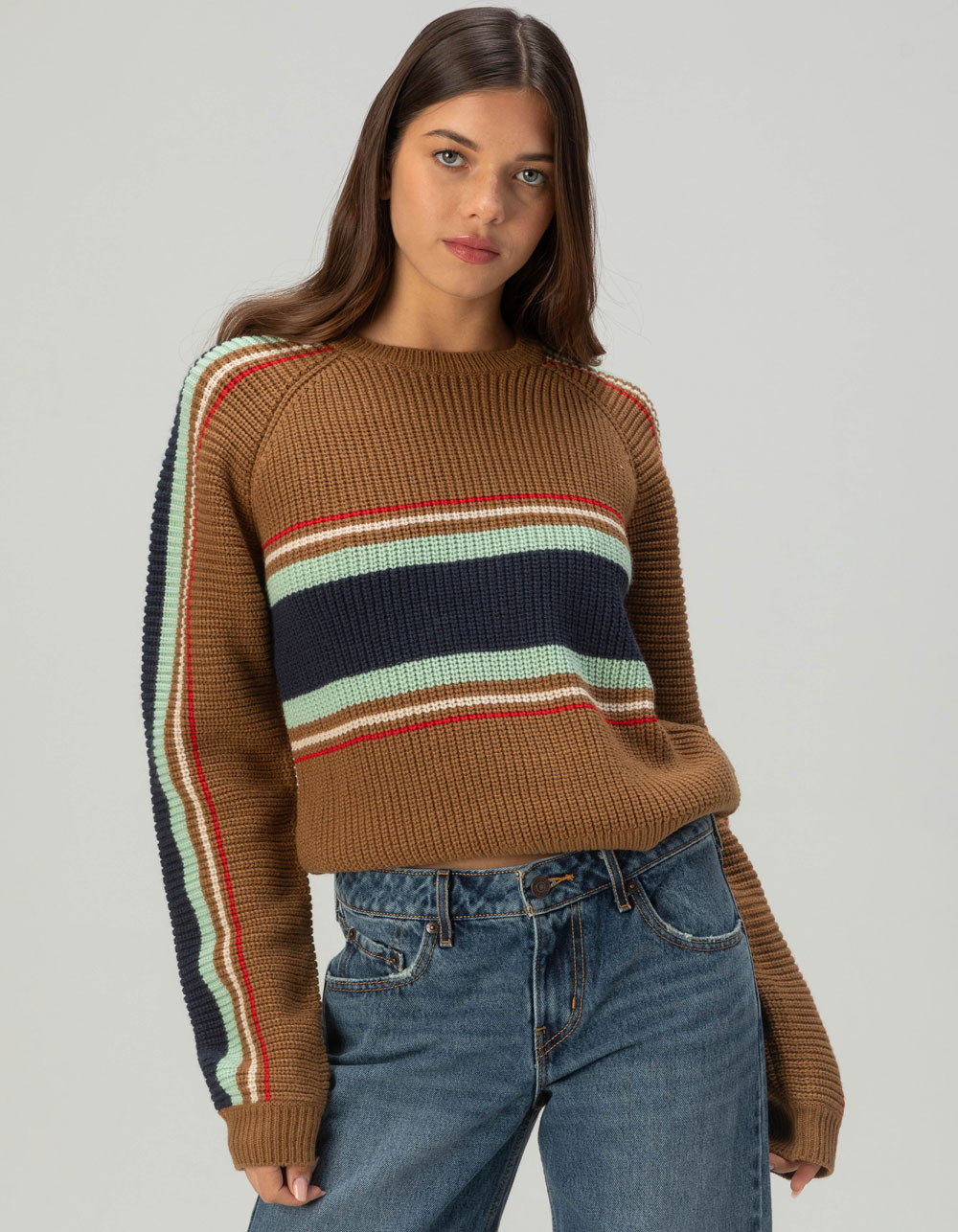 BRIXTON Racing Stripe Womens Sweater - MULTI