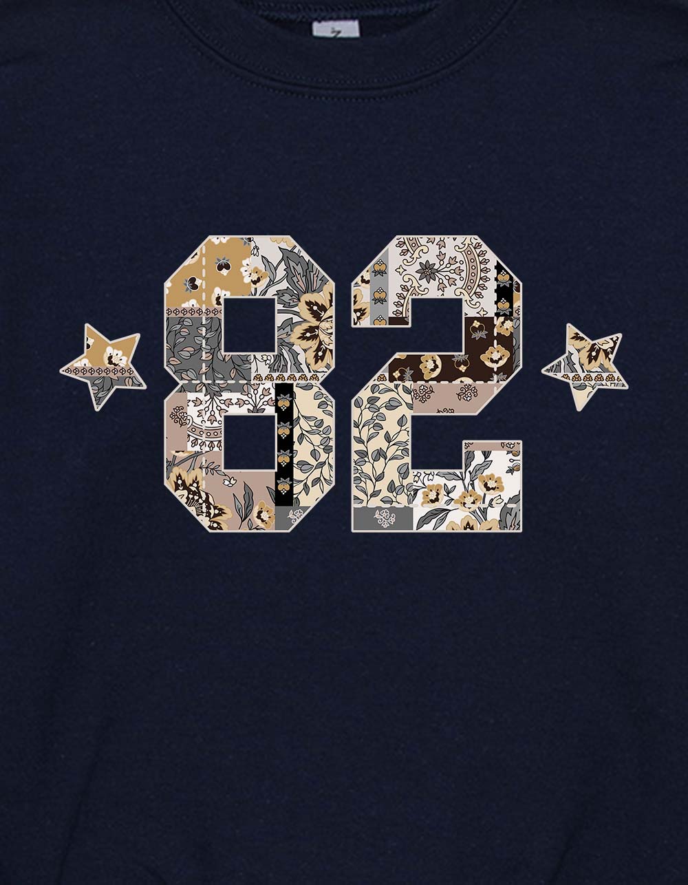 COLLEGIATE 82 Patchwork Stars Unisex Kids Crewneck Sweatshirt - NAVY