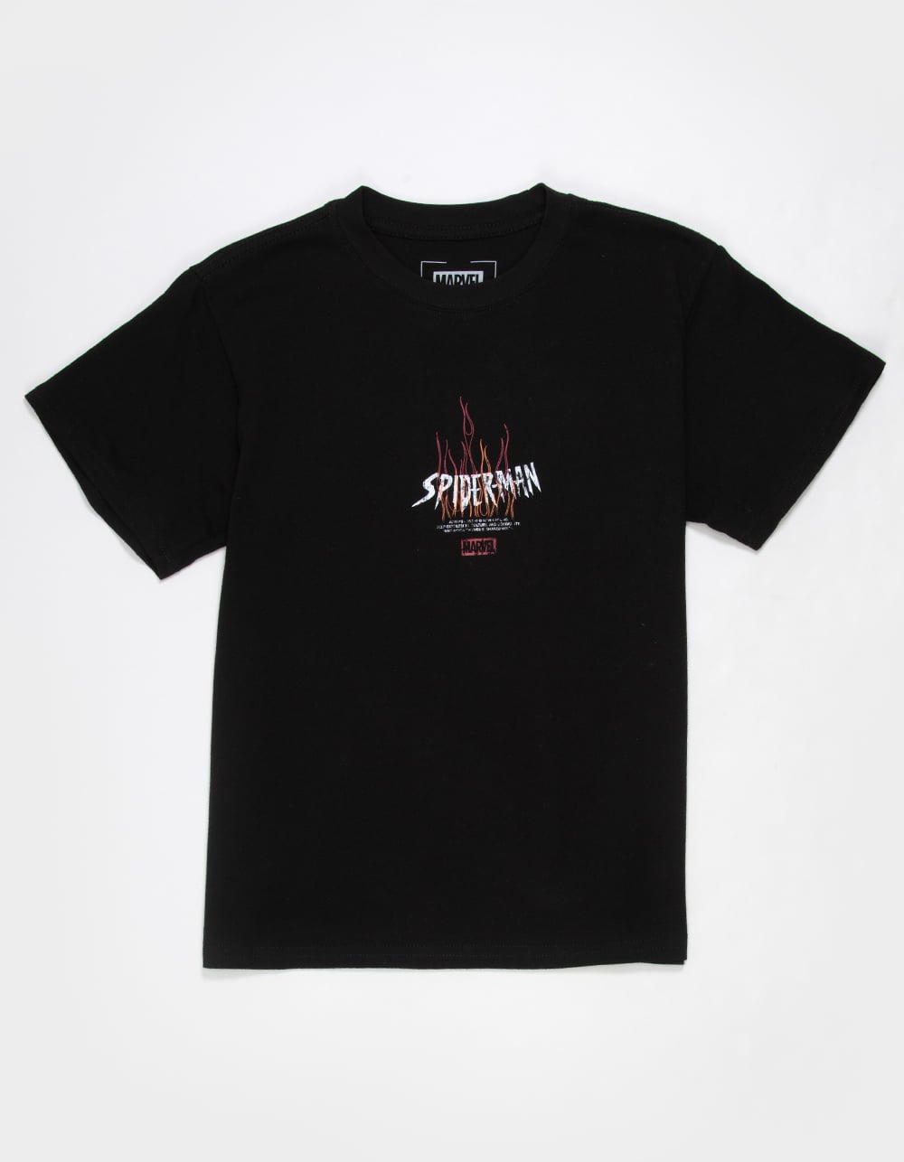 CVLA x Marvel Spider-Man Flames Boys Boxy Tee - BLACK